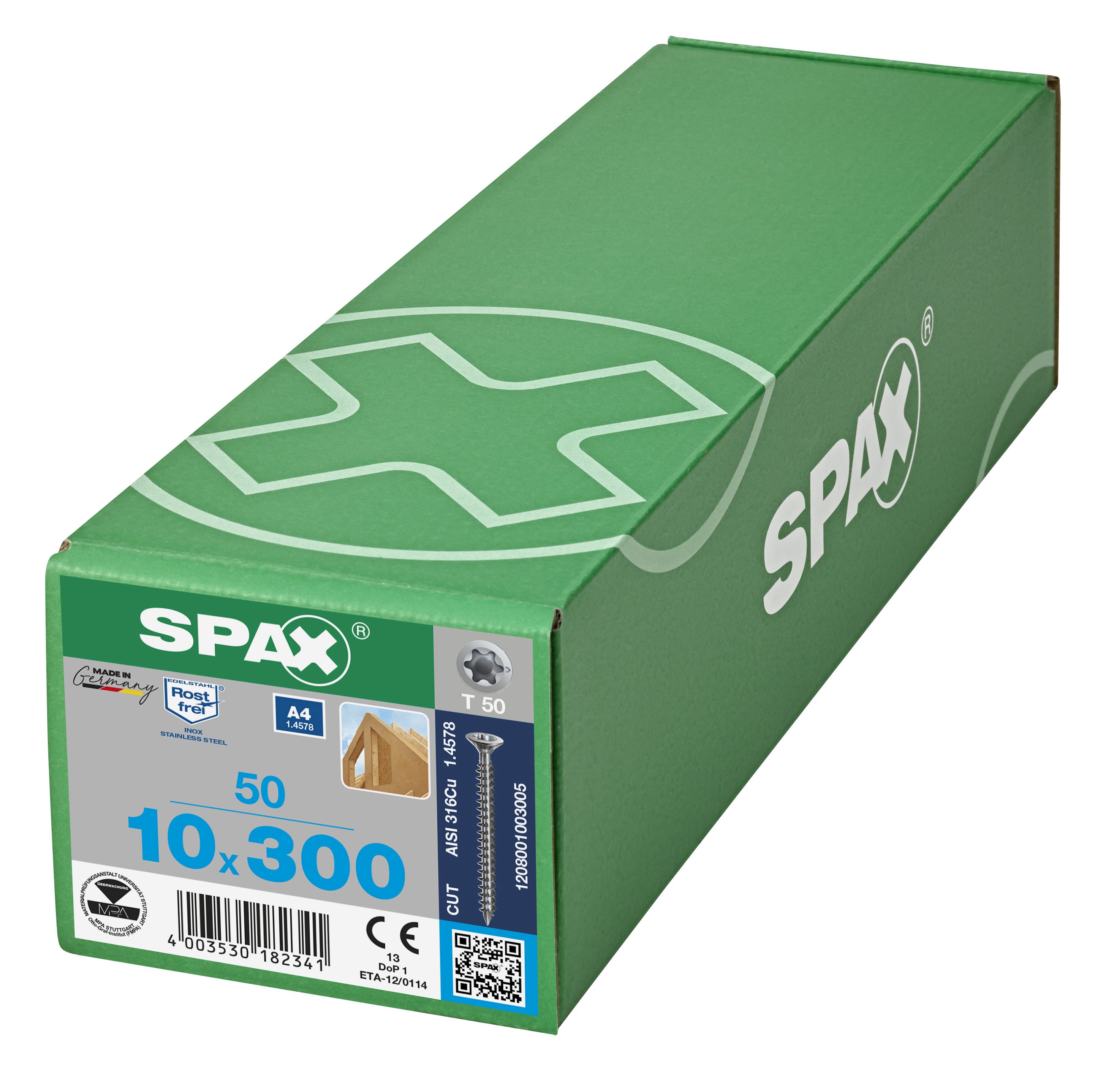 CABEZA MÚLTIPLE PLANA SPAX-S A4 T-STAR PLUS T50 ROSCA COMPLETA CUT 50 UD.
