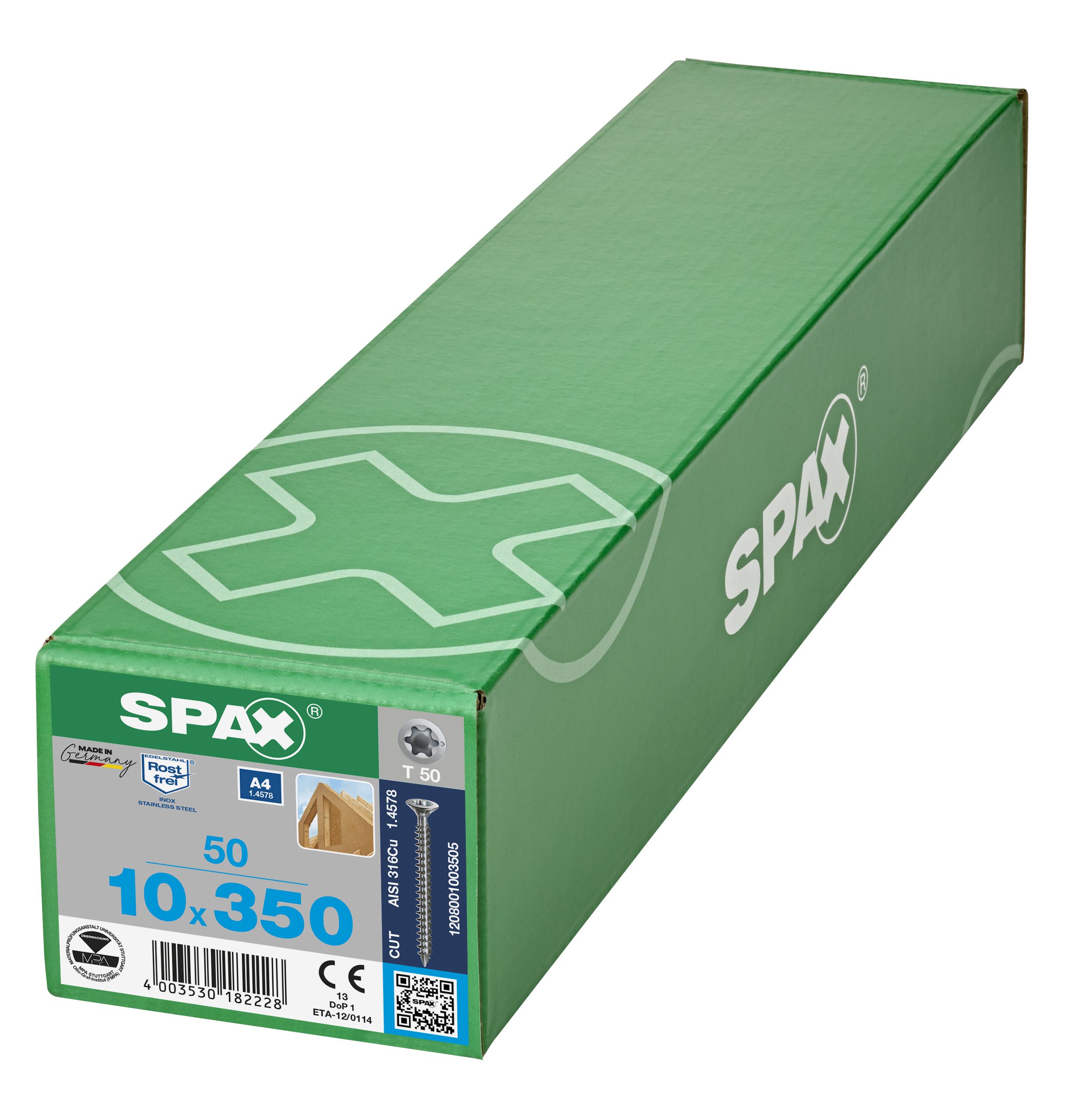 CABEZA MÚLTIPLE PLANA SPAX-S A4 T-STAR PLUS T50 ROSCA COMPLETA CUT 50 UD.