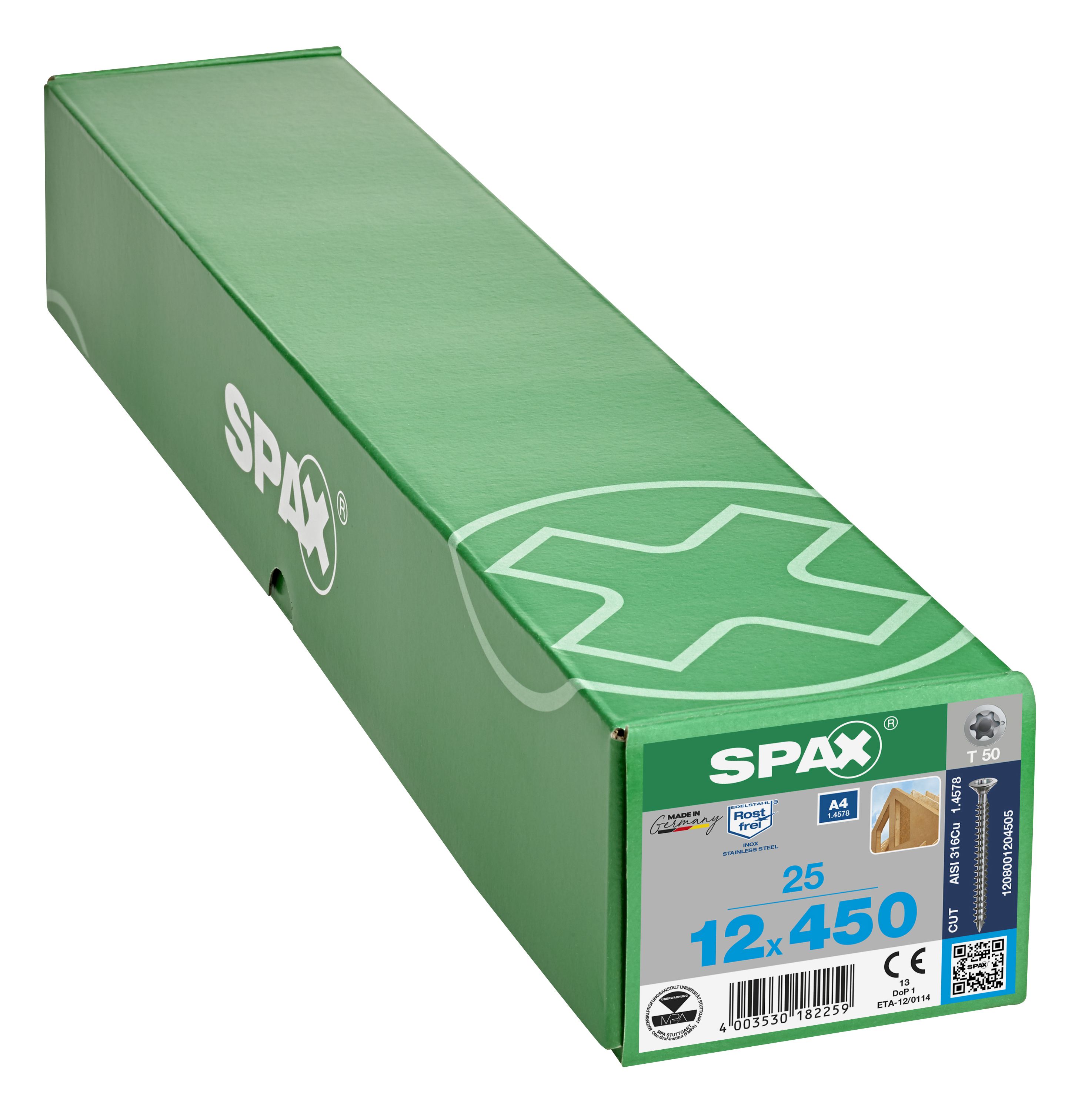 CABEZA PLANA SPAX-S A4 NERVIOS FRESADORES T-STAR PLUS T50 ROSCA COMPLETA CUT 25 UD.