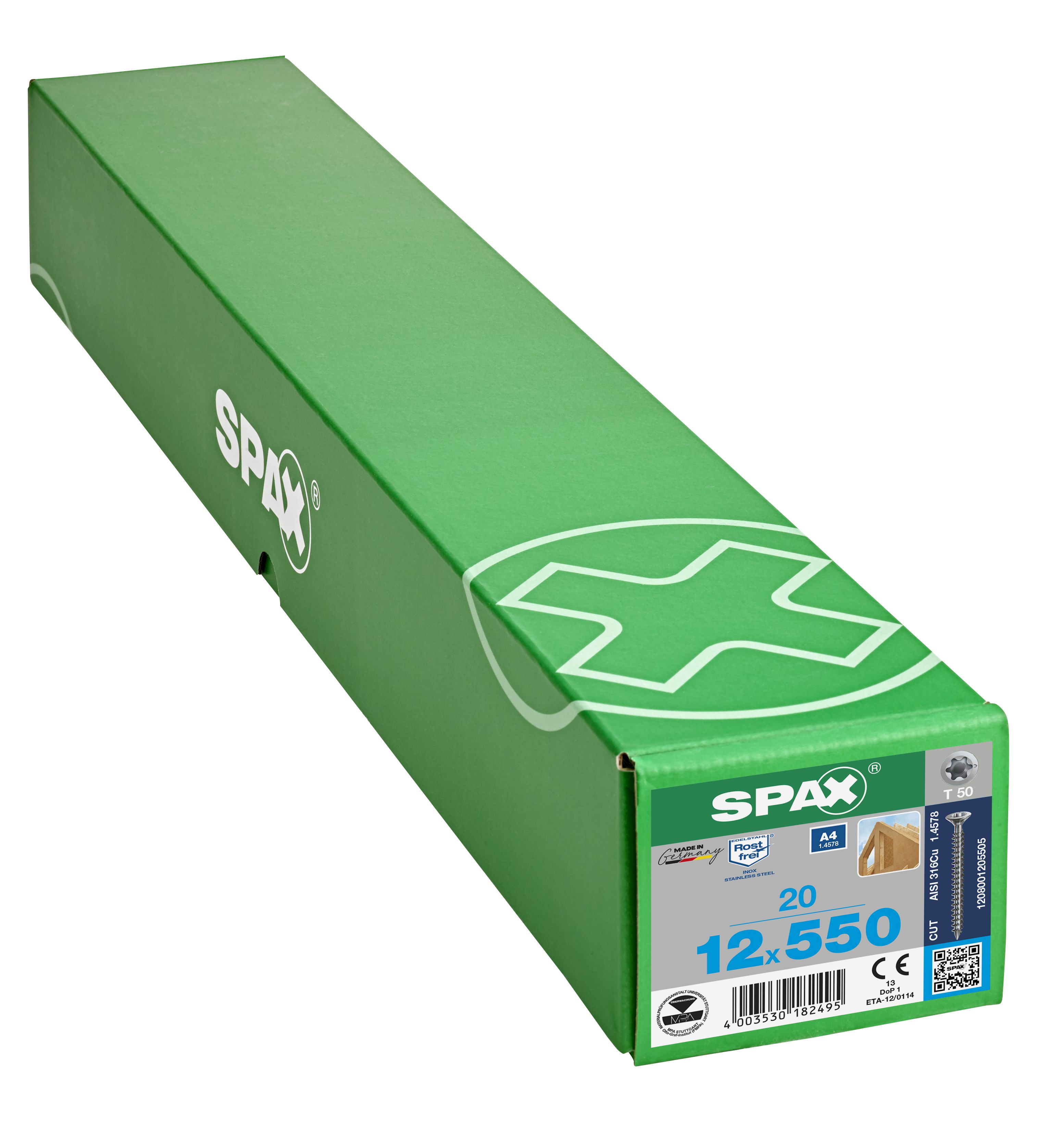 CABEZA PLANA SPAX-S A4 NERVIOS FRESADORES T-STAR PLUS T50 ROSCA COMPLETA CUT 20 UD.