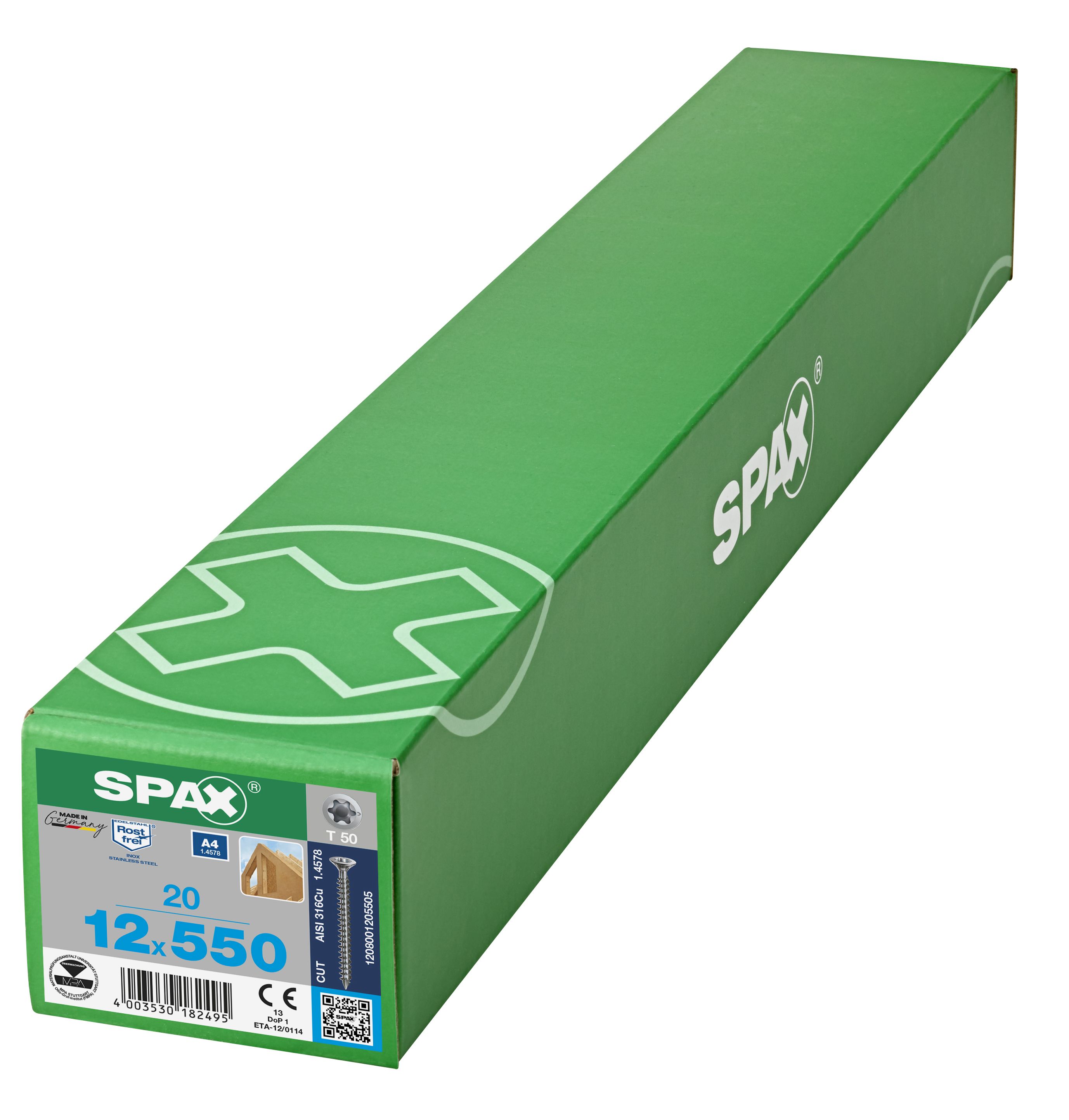 CABEZA PLANA SPAX-S A4 NERVIOS FRESADORES T-STAR PLUS T50 ROSCA COMPLETA CUT 20 UD.