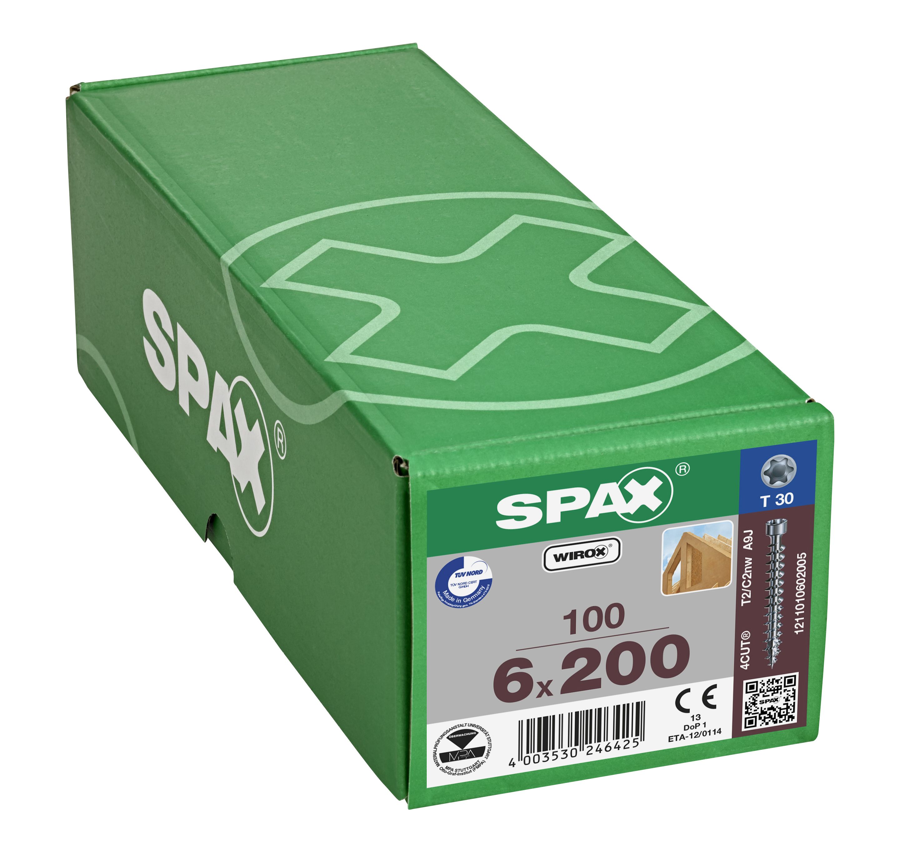 CABEZA CILÍNDRICA SPAX T-STAR PLUS T30 ROSCA COMPLETA WIROX 100 UD.