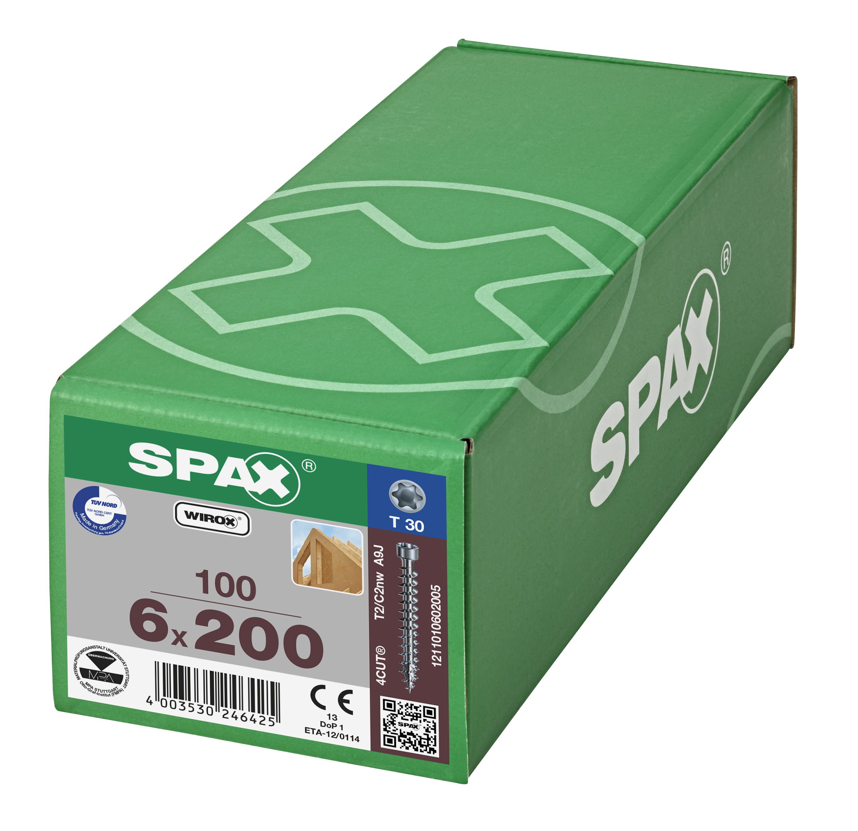 CABEZA CILÍNDRICA SPAX T-STAR PLUS T30 ROSCA COMPLETA WIROX 100 UD.
