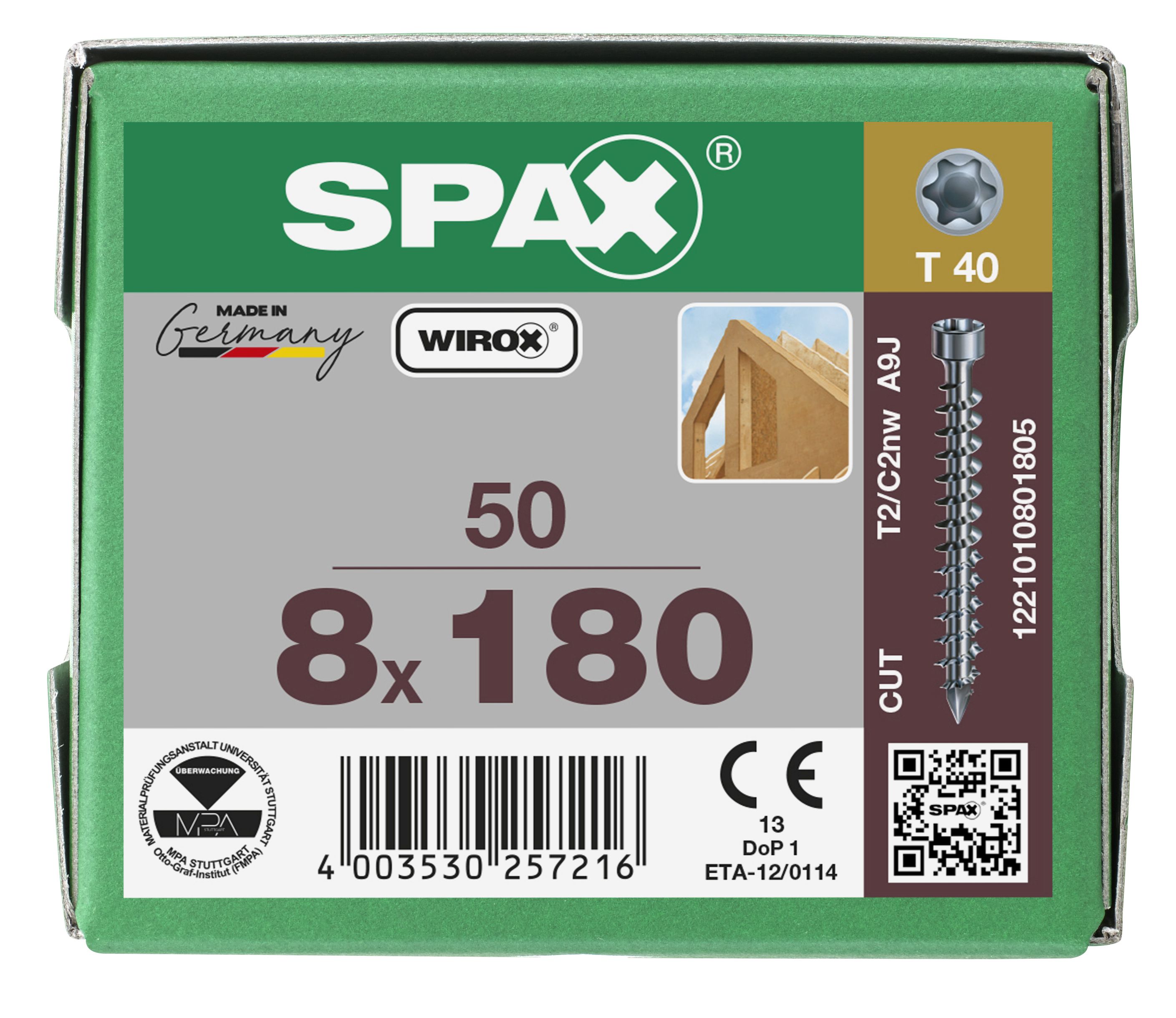 CABEZA CILÍNDRICA SPAX-ST-STAR PLUS T40 ROSCA COMPLETA CUT WIROX 50 UD.