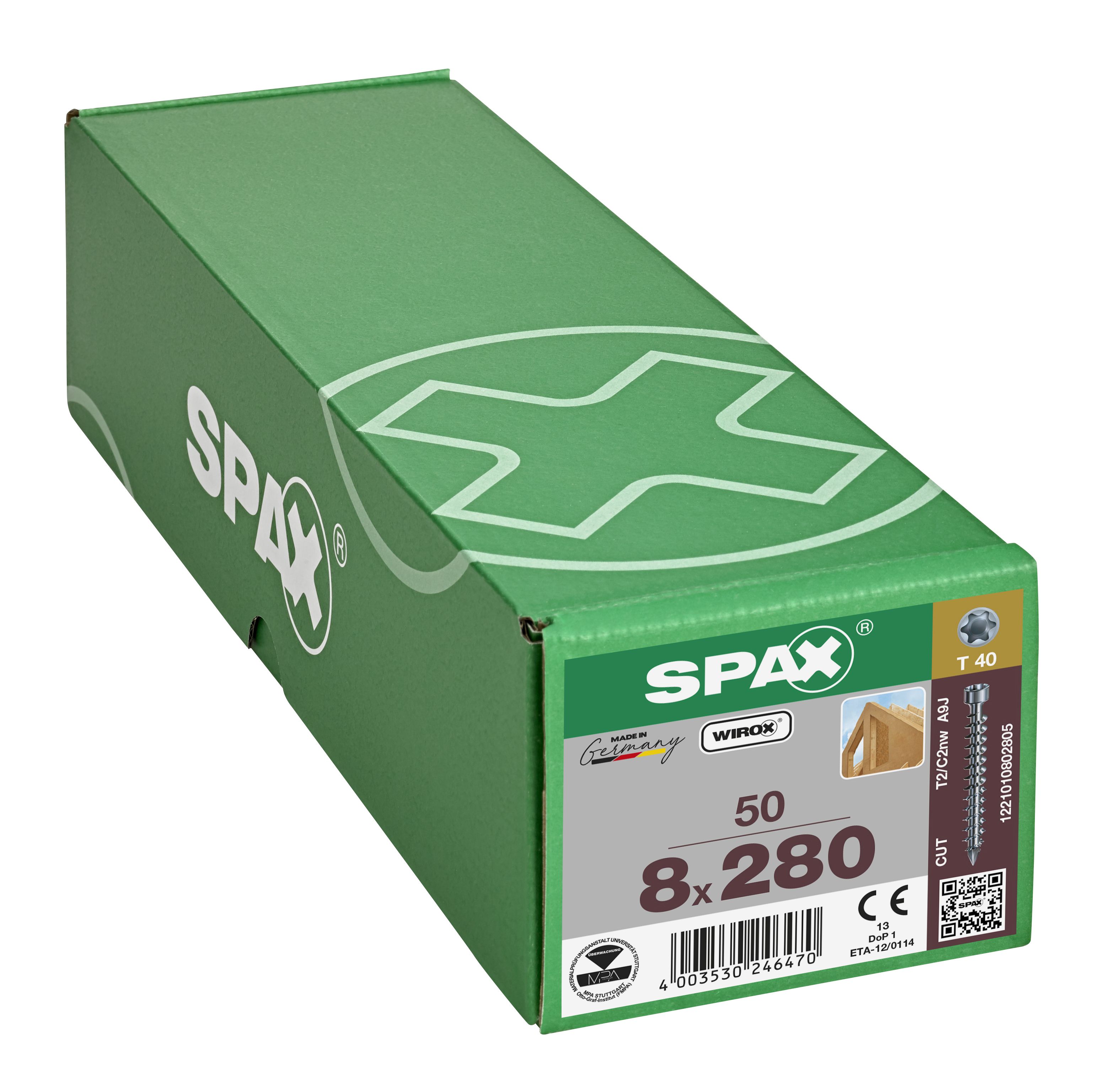 CABEZA CILÍNDRICA SPAX T-STAR PLUS T40 ROSCA COMPLETA CUT WIROX 50 UD.
