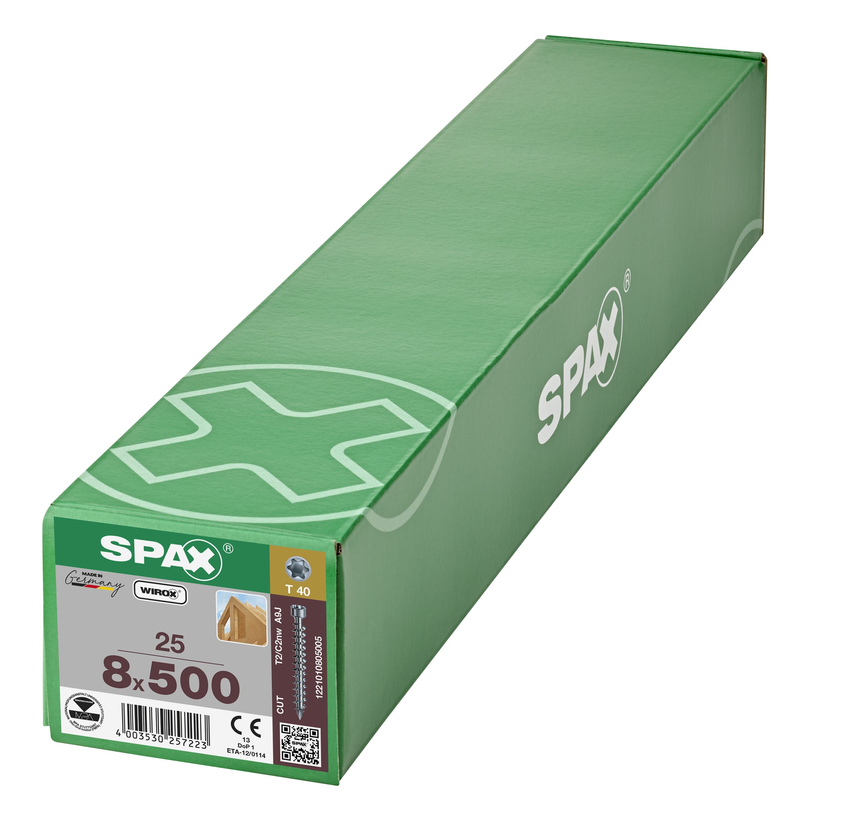 CABEZA CILÍNDRICA SPAX-ST-STAR PLUS T40 ROSCA COMPLETA CUT WIROX 25 UD.