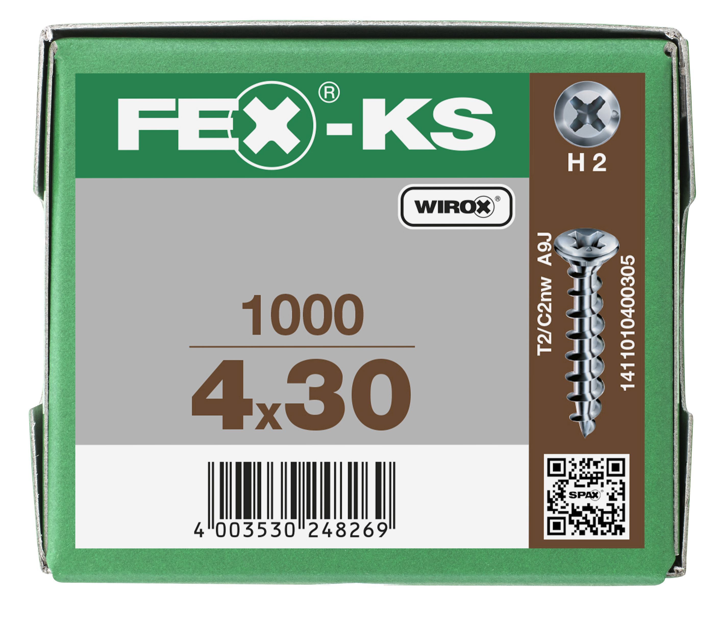 CABEZA ESPECIAL GOTA DE SEBO FEX-KS NERVIOS DE FRENADO RANURA EN CRUZ H2 WIROX 1000 UD.