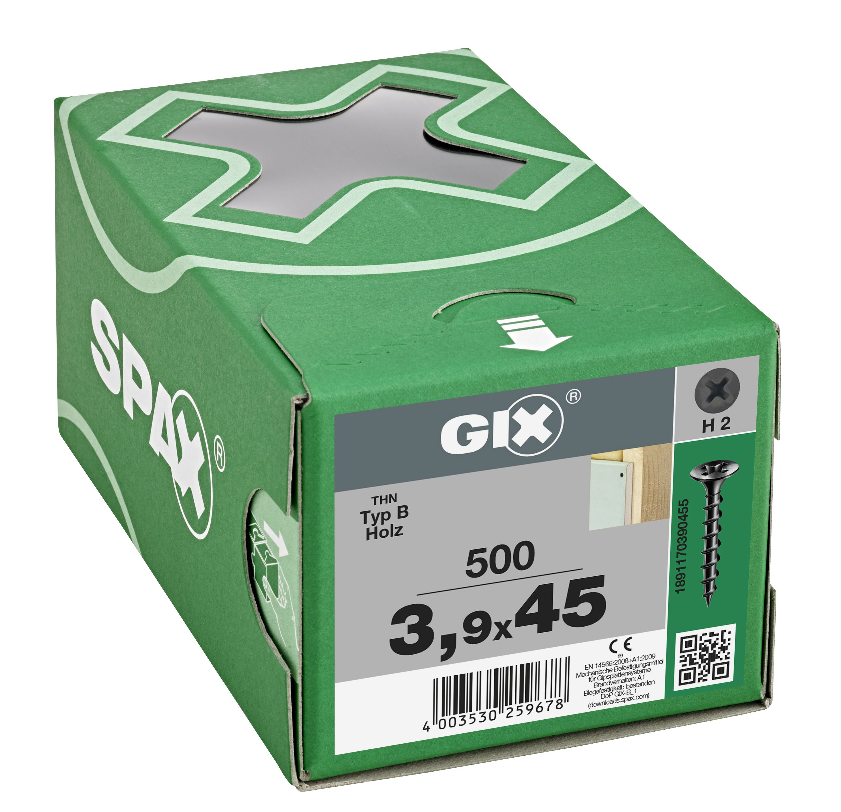 CABEZA DE TROMPETA GIX-B H2 ROSCA GRUESA FOSFATADO 500 UD.