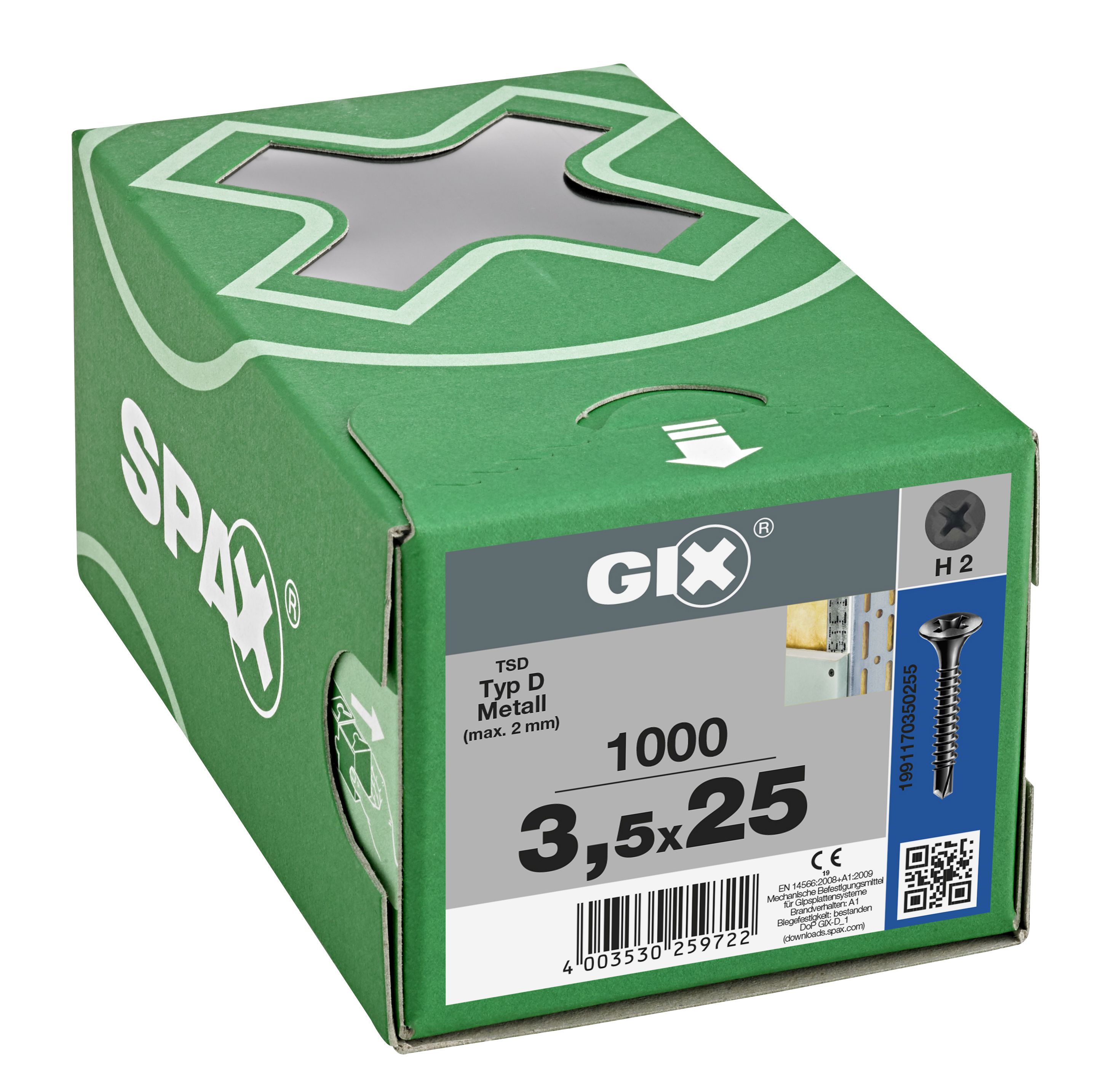 CABEZA DE TROMPETA GIX-D H2 PUNTA DE BROCA FOSFATADO 1000 UD.