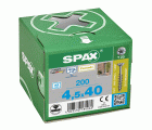 CABEZA GOTA DE SEBO SPAX-S A2 NERVIOS FRESADORES T-STAR PLUS T20 ROSCA PARCIAL CUT 200 UD.