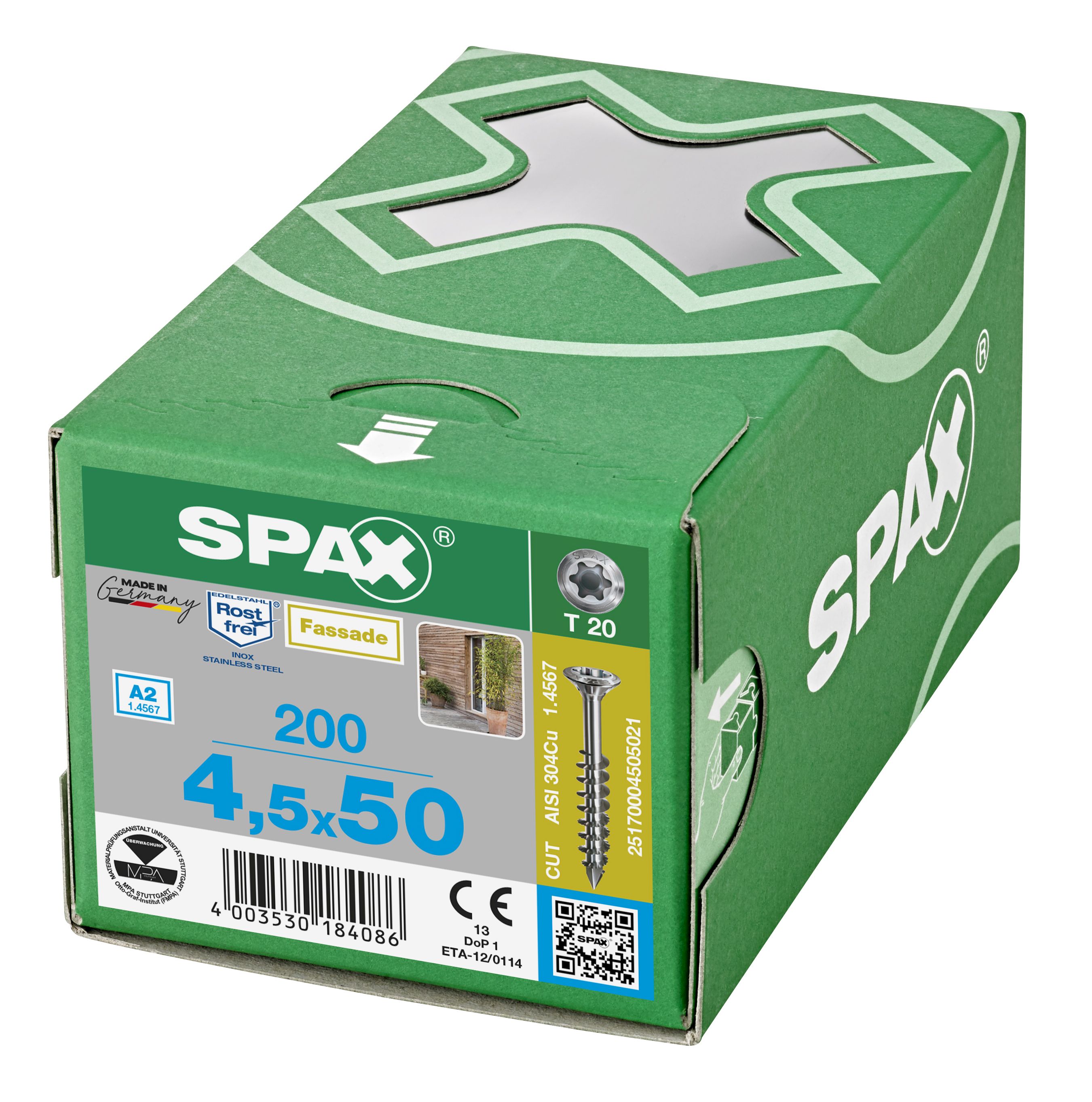 CABEZA GOTA DE SEBO SPAX-S A2 NERVIOS FRESADORES T-STAR PLUS T20 ROSCA PARCIAL CUT 200 UD.