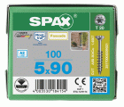 CABEZA GOTA DE SEBO SPAX-S A2 NERVIOS FRESADORES T-STAR PLUS T20 ROSCA PARCIAL CUT 100 UD.
