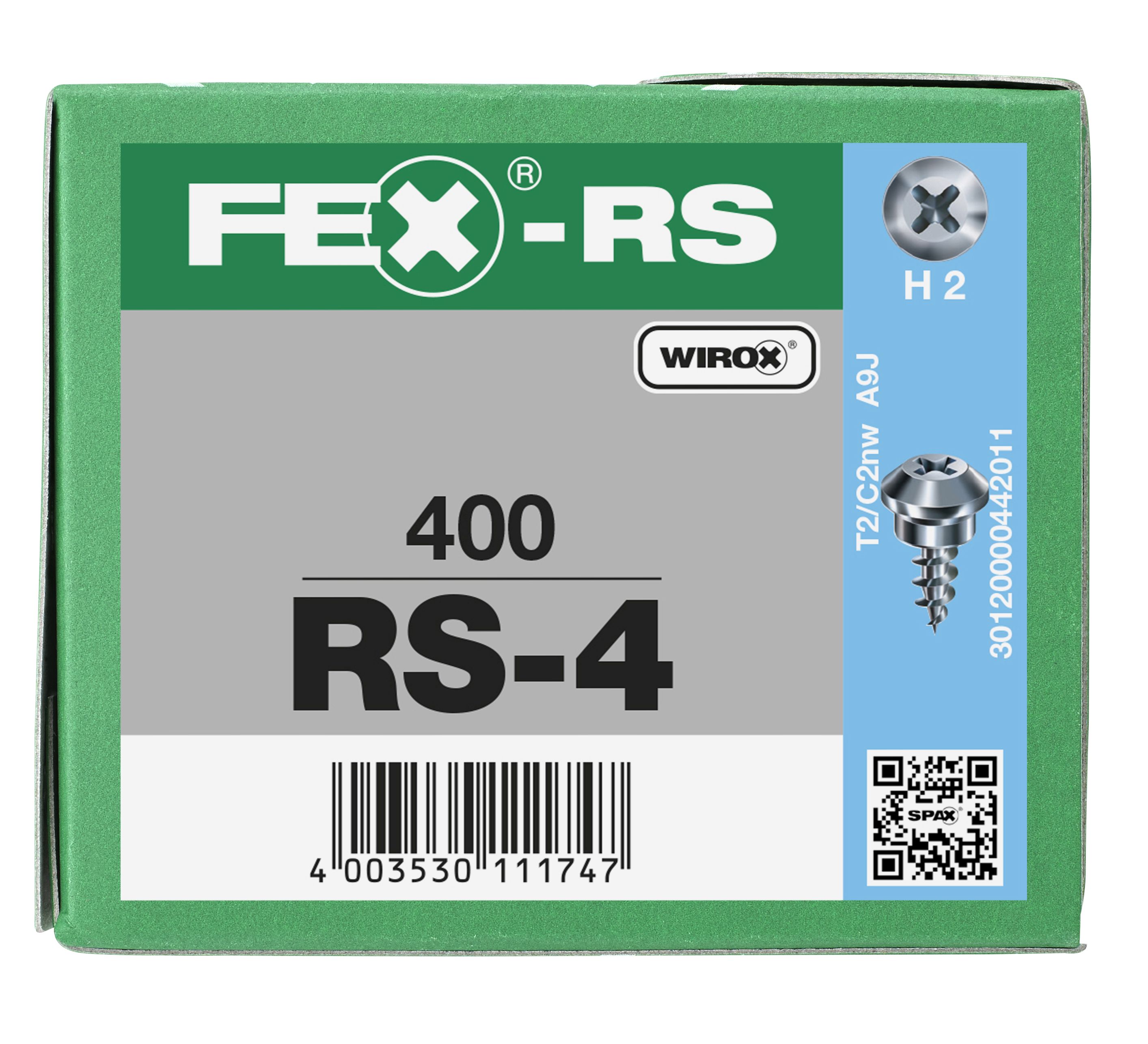 TORNILLO PARA PERSIANAS FEX-RS 4 H2 PUNTA DE AGUJA WIROX 400 UD.