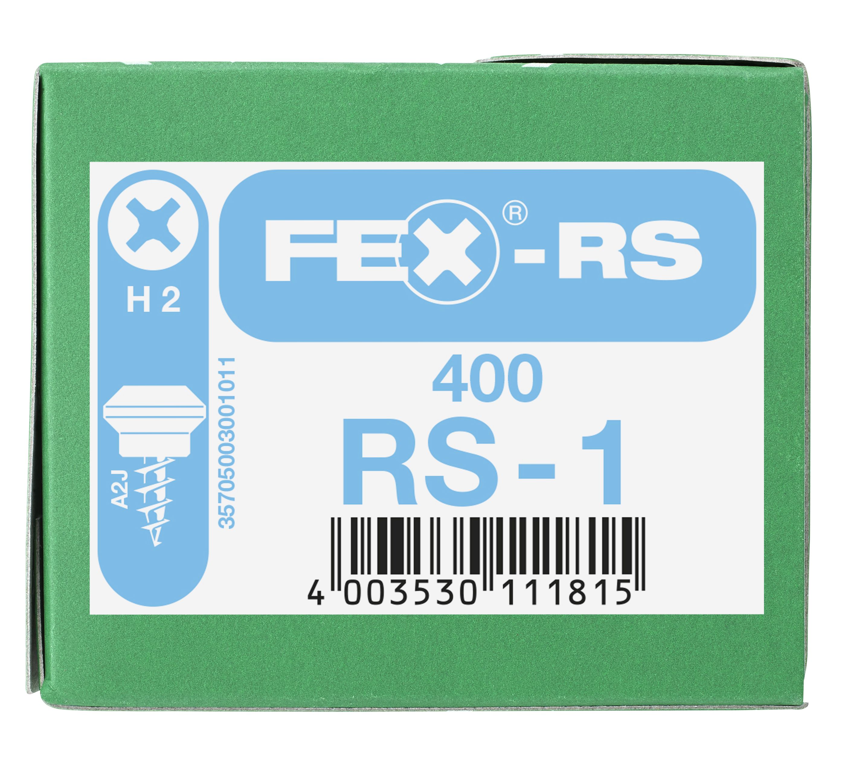 TORNILLO PARA PERSIANAS FEX-RS-1 CABEZA ESPECIAL RANURA EN CRUZ H2 GALVANIZADO 400 UD.