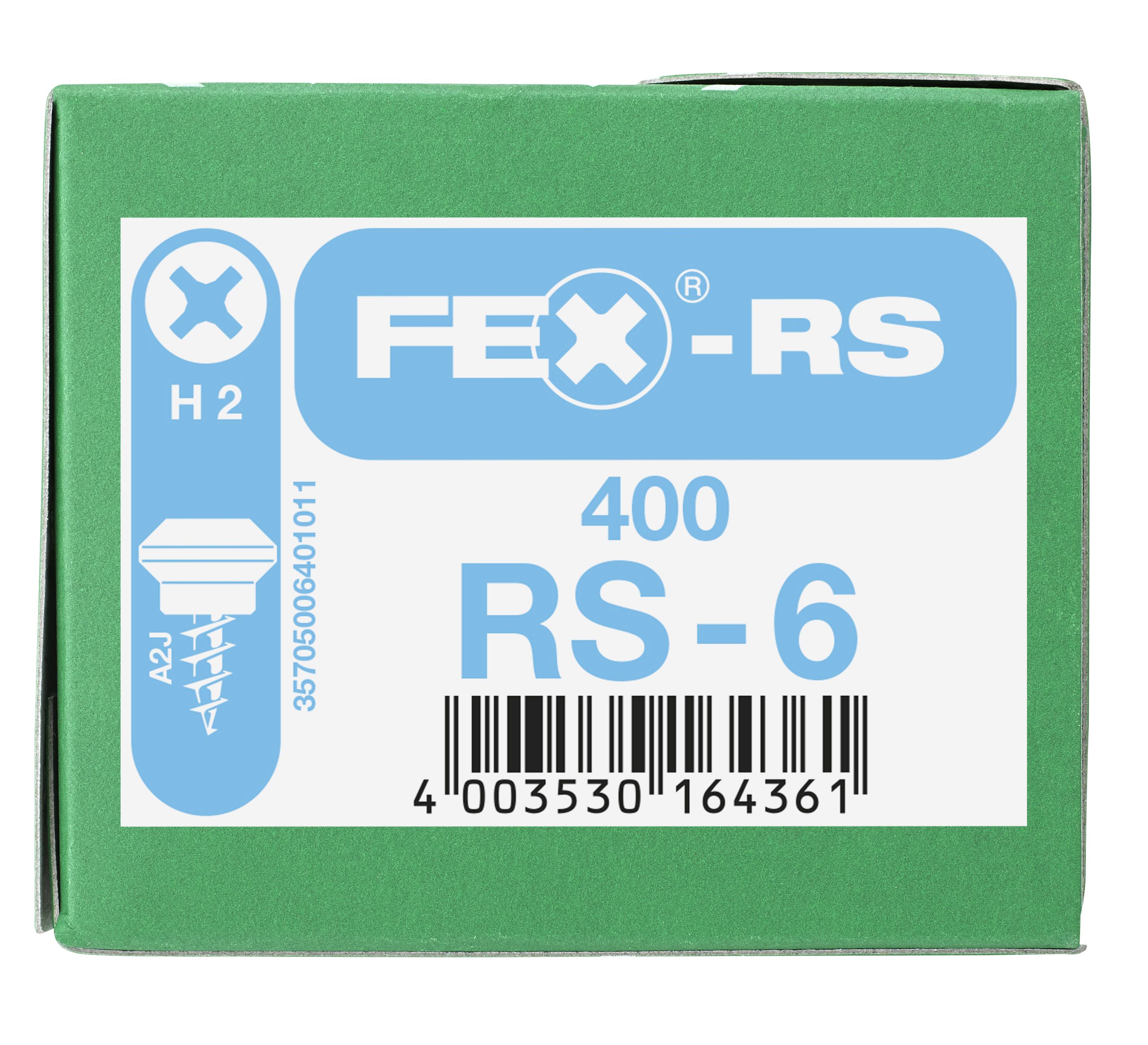 TORNILLO PARA PERSIANAS FEX-RS-6 CABEZA ESPECIAL H2 GALVANIZADO 400 UD.