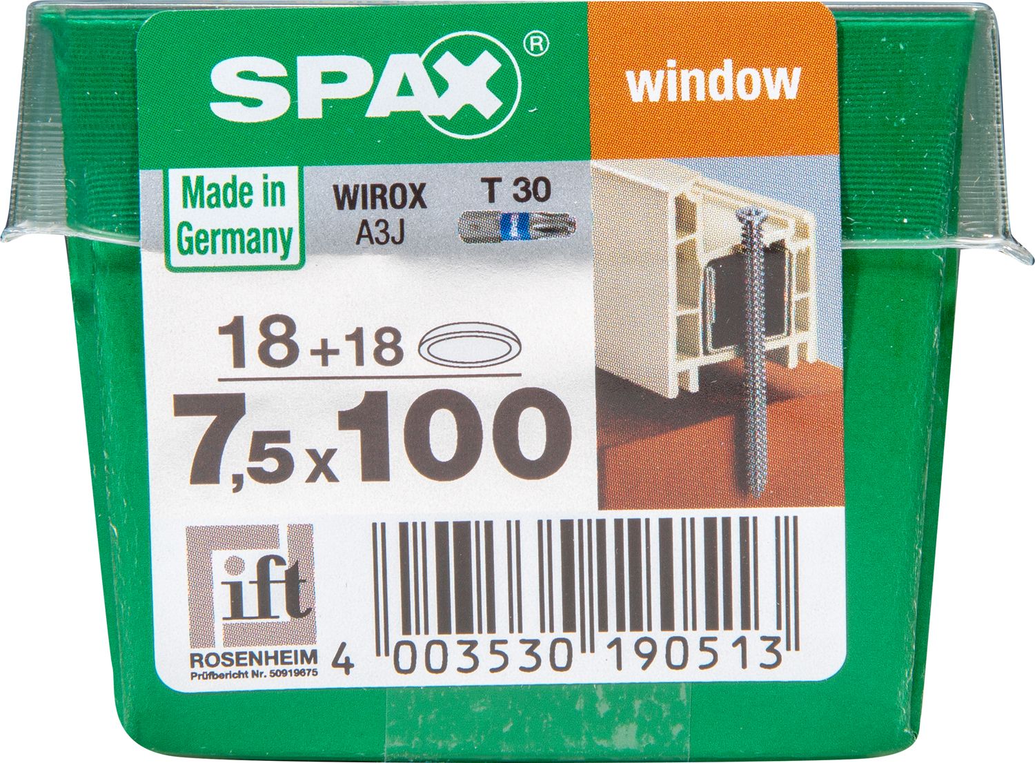 ANCLAJE DE MARCOS SPAX T30 WIROX + TAPONES BLANCO M-STK 18+18 UD.