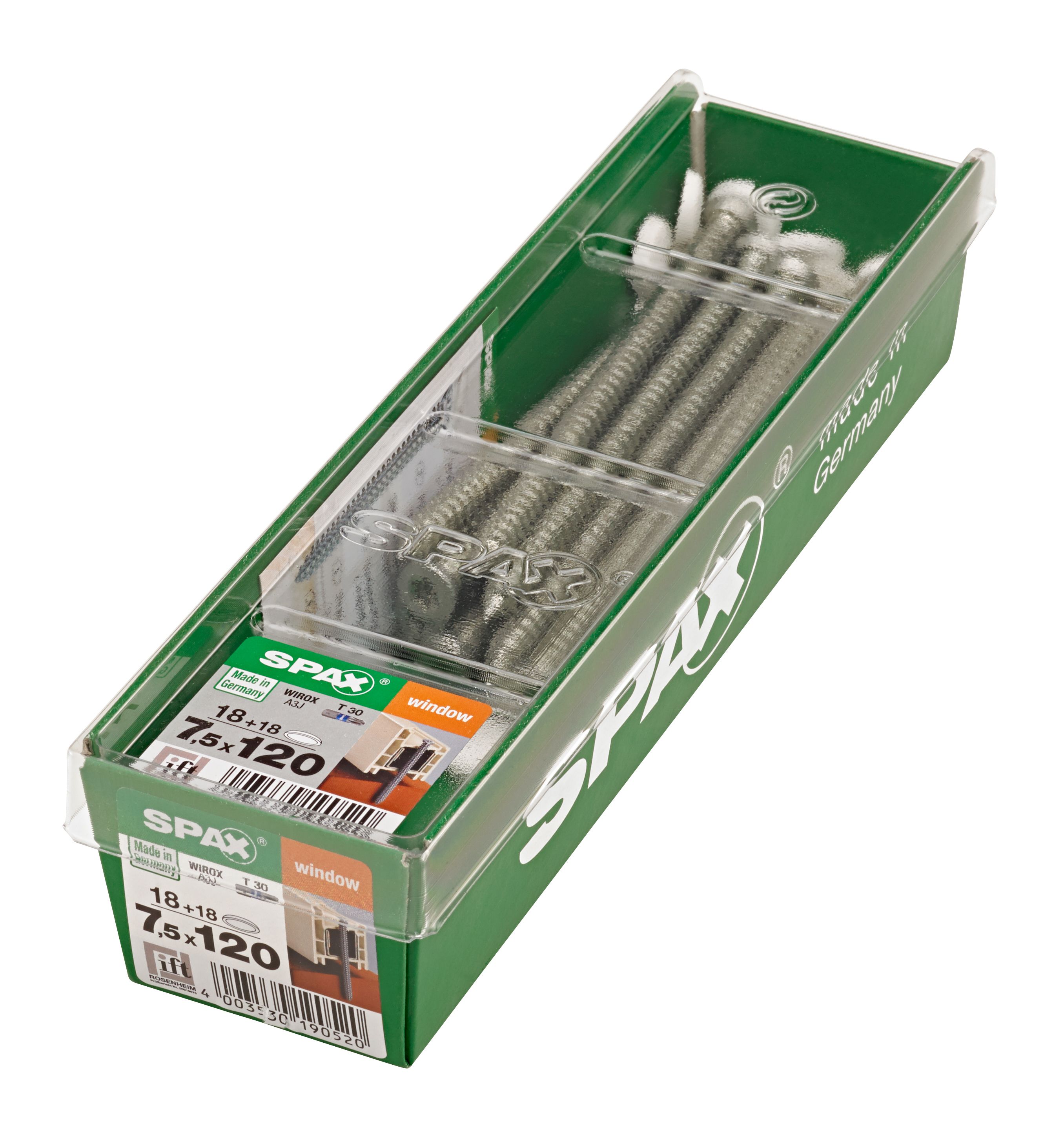 ANCLAJE DE MARCOS SPAX T30 WIROX + TAPONES BLANCO M-STK 18+18 UD.