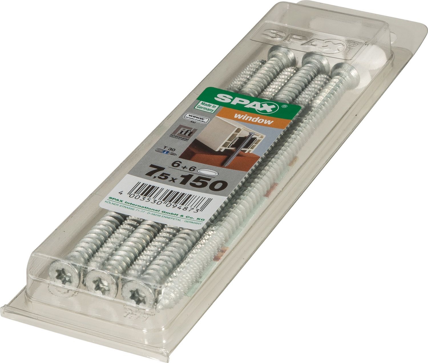 ANCLAJE DE MARCOS SPAX T30 WIROX + TAPONES BLANCO M 6+6 UD.