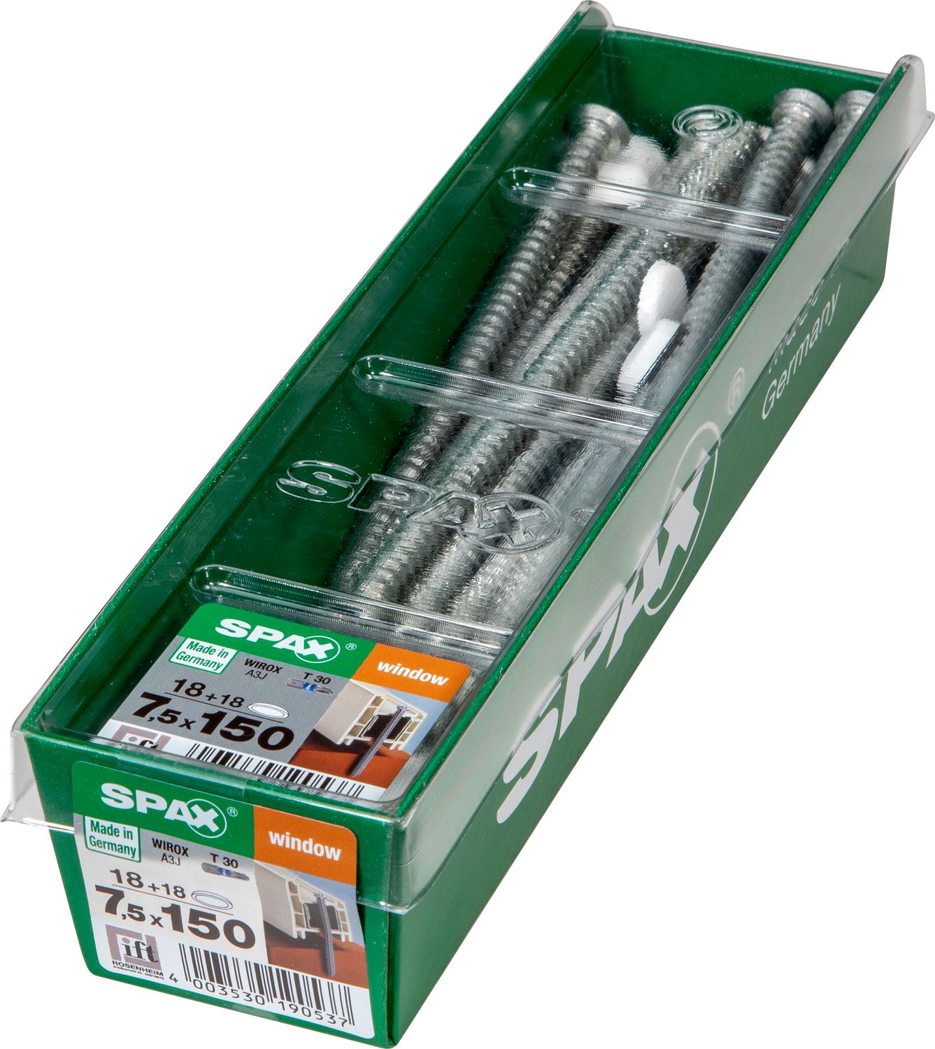 ANCLAJE DE MARCOS SPAX T30 WIROX + TAPONES BLANCO M-STK 18+18 UD.