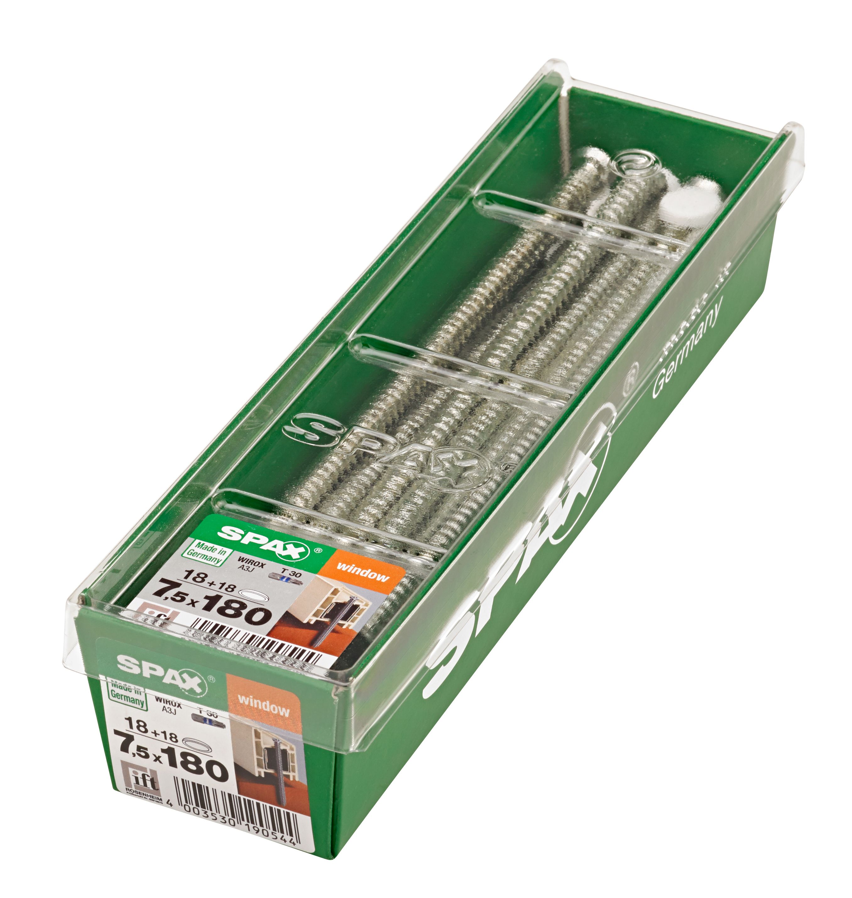 ANCLAJE DE MARCOS SPAX T30 WIROX + TAPONES BLANCO M-STK 18+18 UD.