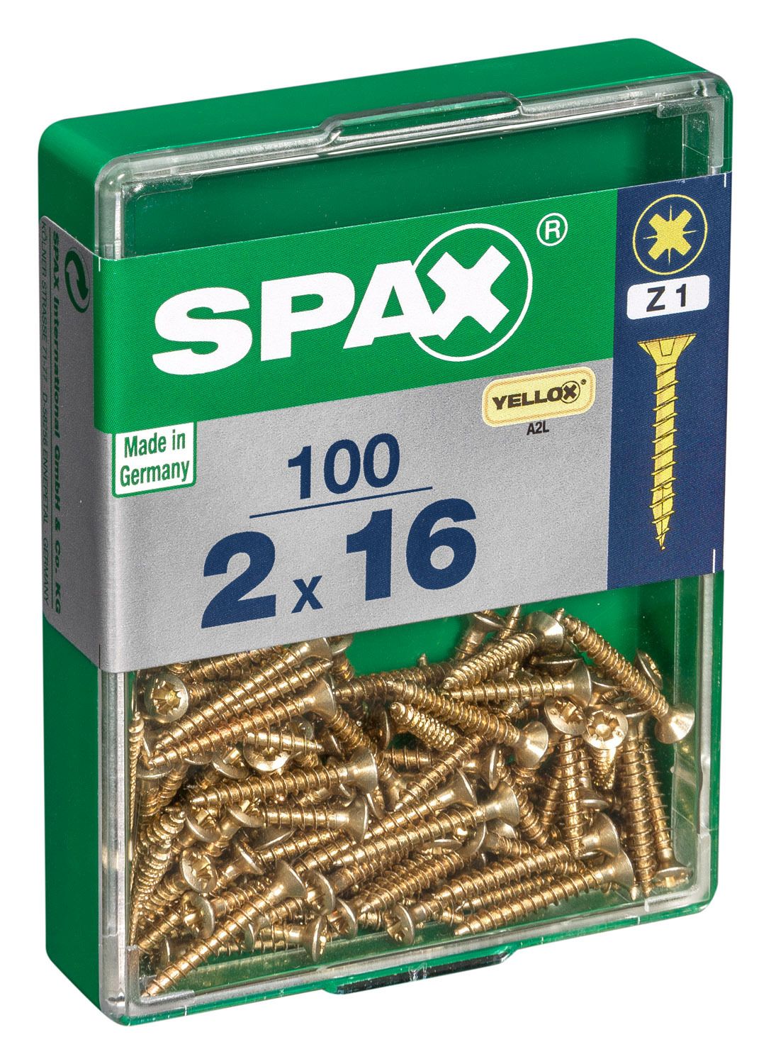 PLANA SPAX Z1 YELLOX M 100 UD.