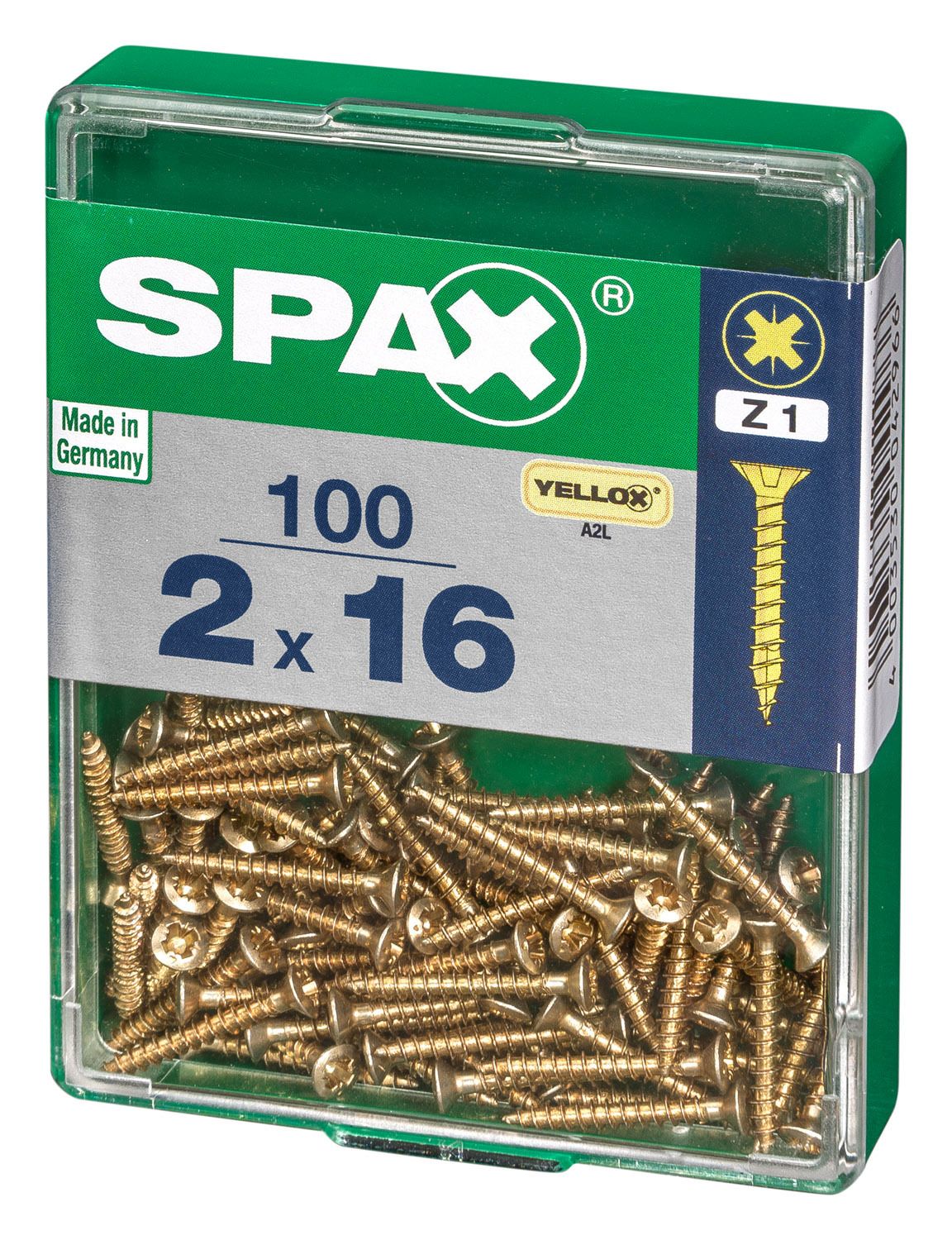 PLANA SPAX Z1 YELLOX M 100 UD.