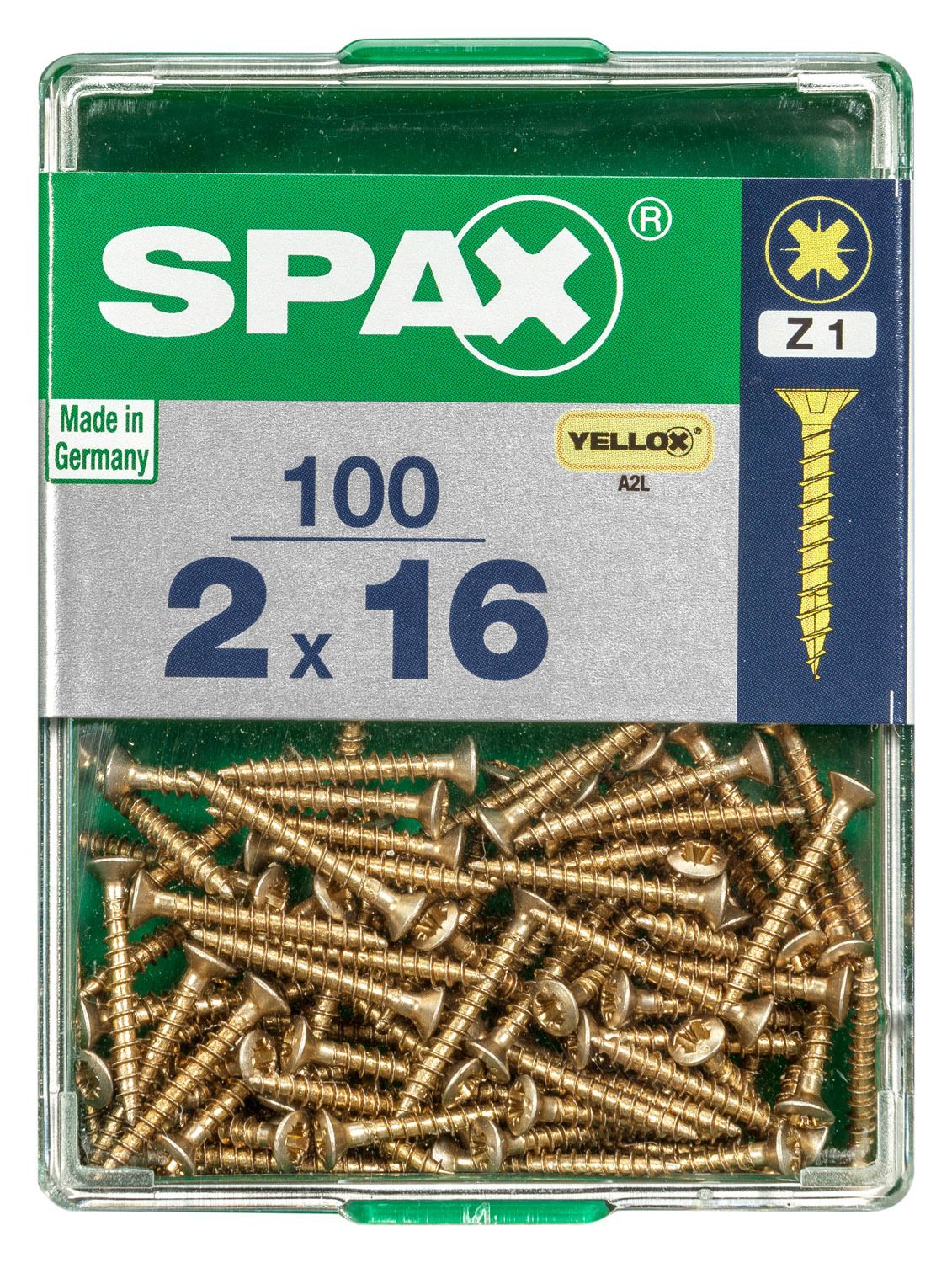 PLANA SPAX Z1 YELLOX M 100 UD.