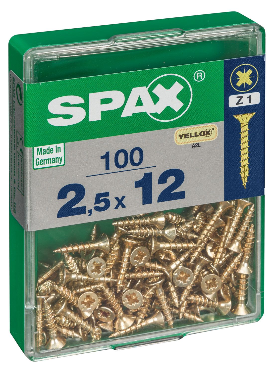 PLANA SPAX Z1 YELLOX M 100 UD.