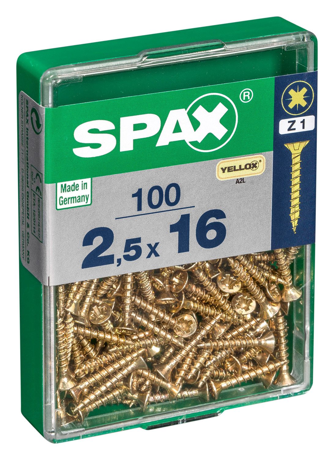 PLANA SPAX Z1 YELLOX M 100 UD.