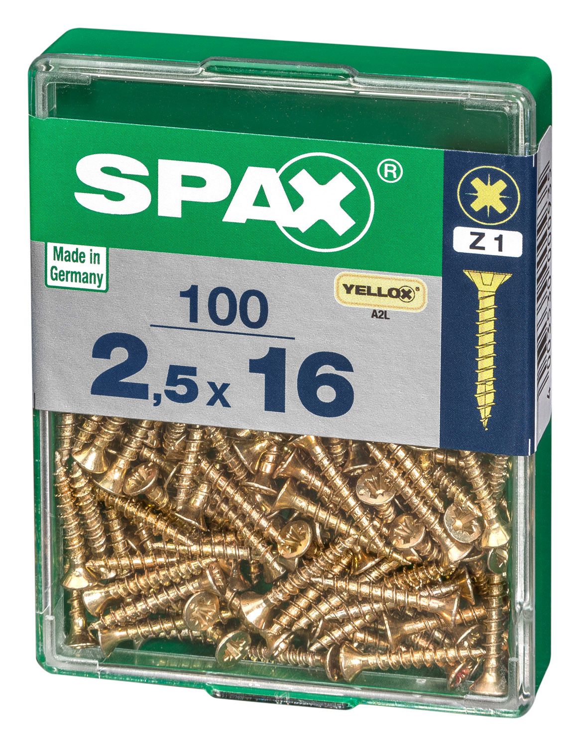 PLANA SPAX Z1 YELLOX M 100 UD.