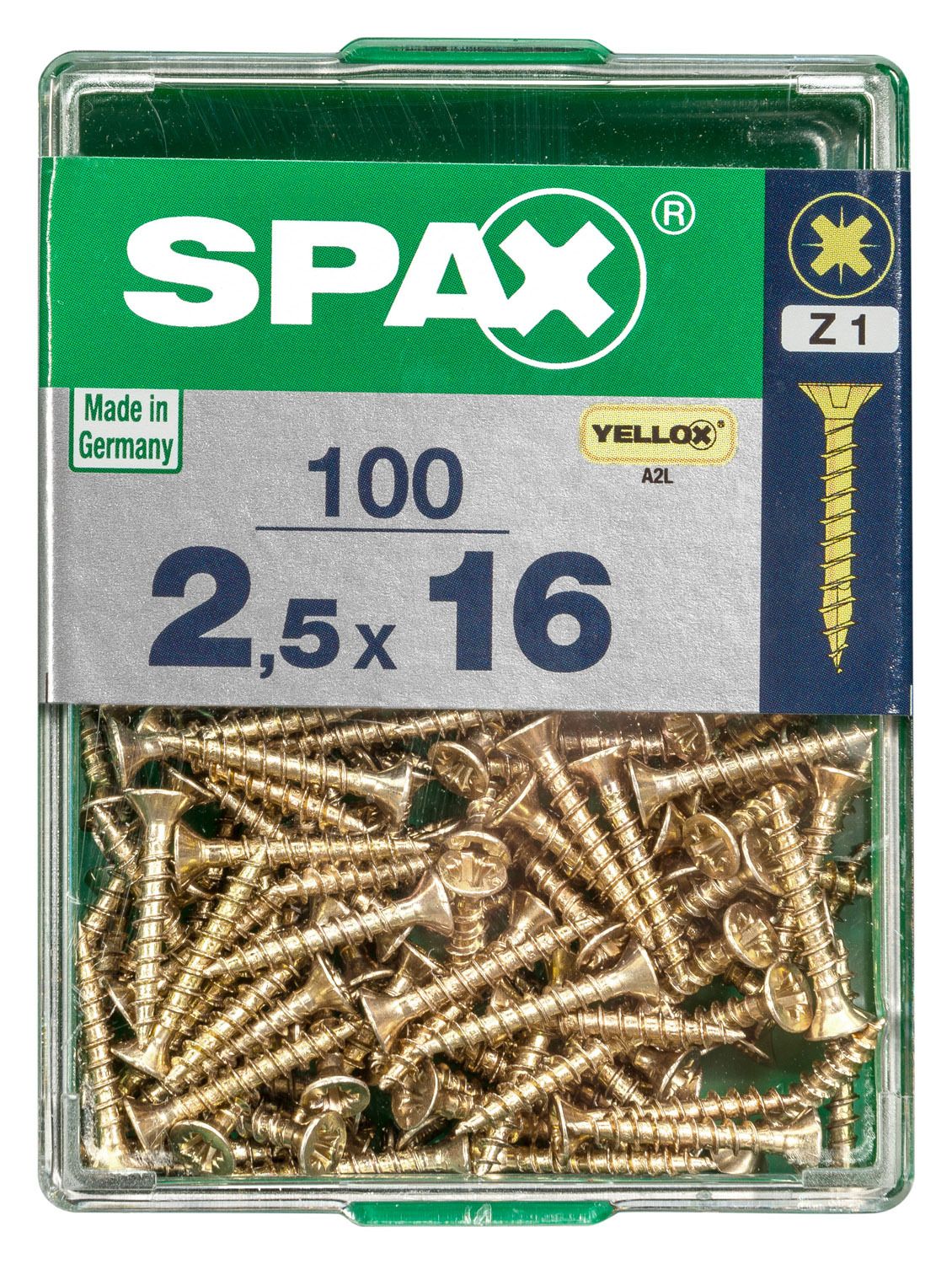 PLANA SPAX Z1 YELLOX M 100 UD.