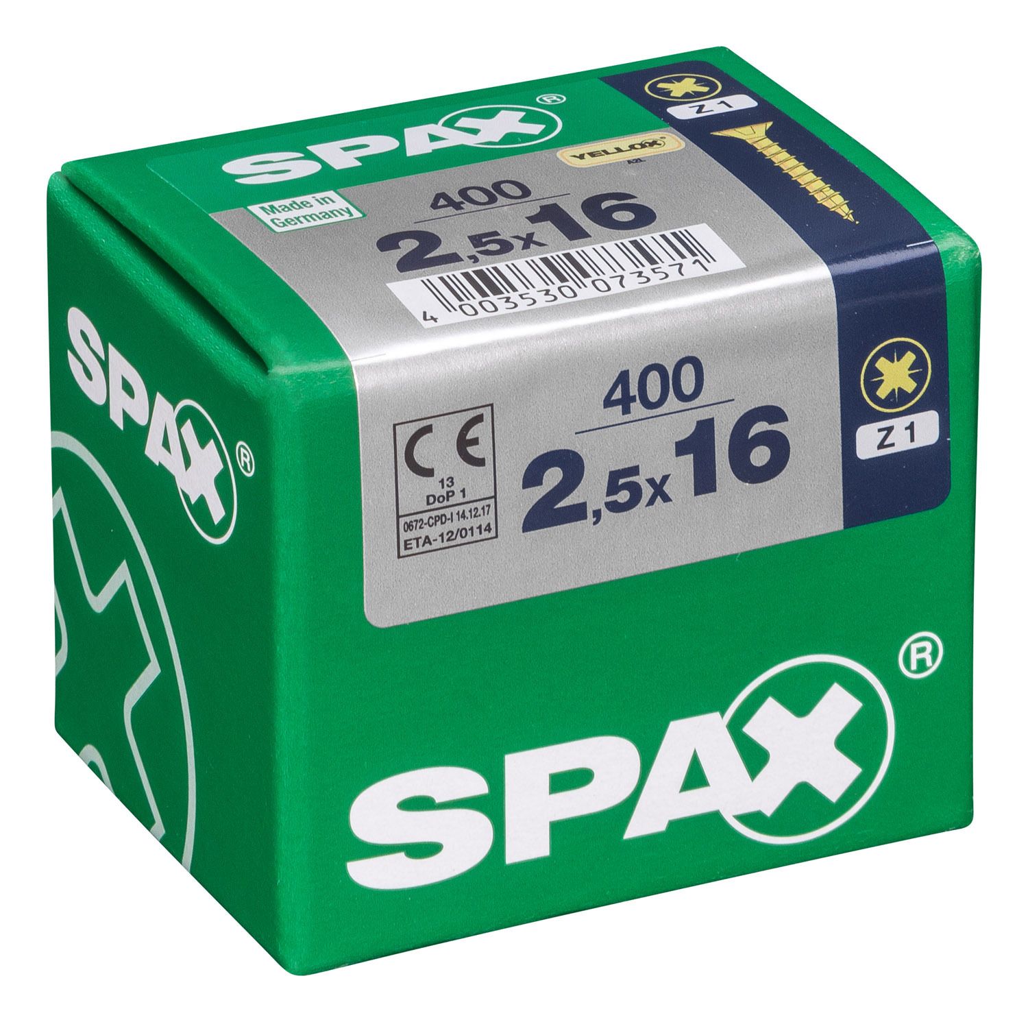 PLANA SPAX Z1 YELLOX L 400 UD.