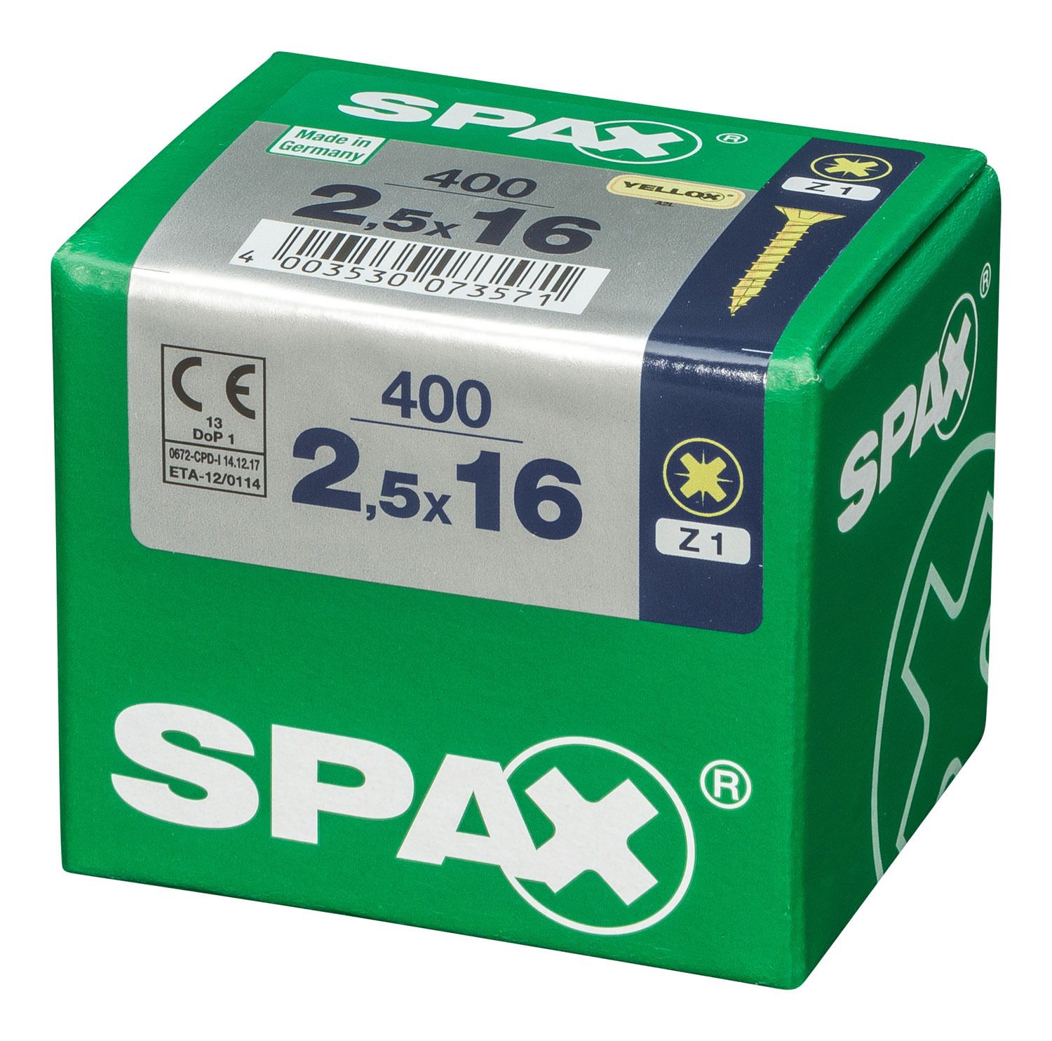 PLANA SPAX Z1 YELLOX L 400 UD.