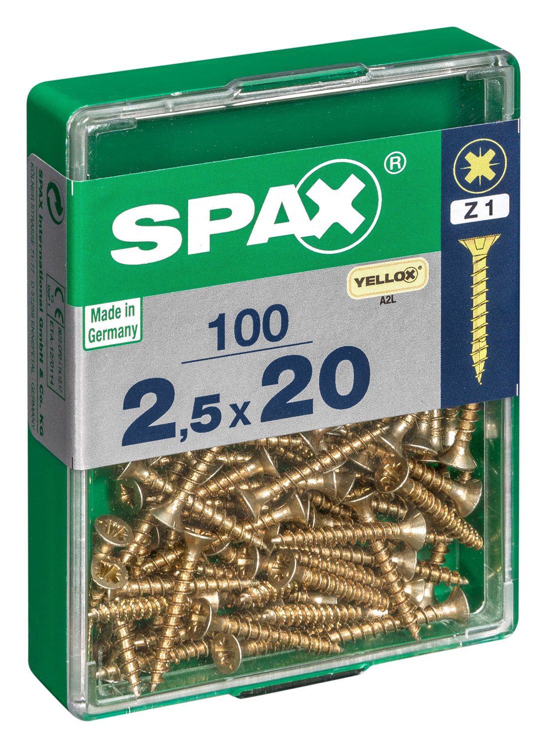 PLANA SPAX Z1 YELLOX M 100 UD.