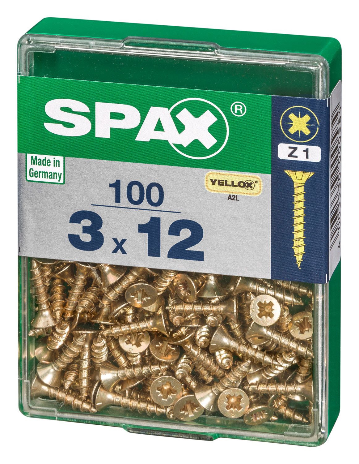 PLANA SPAX Z1 YELLOX M 100 UD.