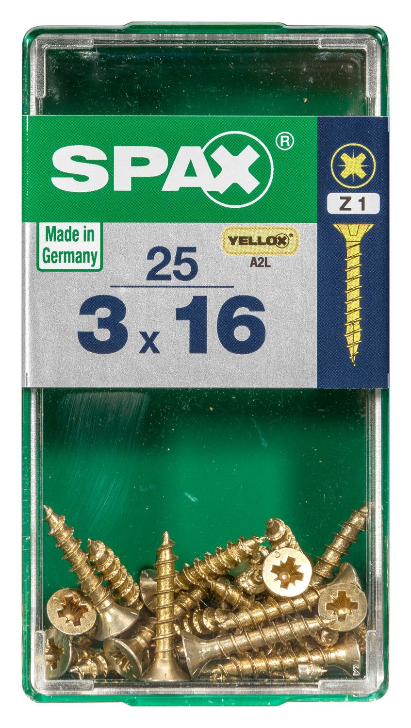 PLANA SPAX Z1 YELLOX S 25 UD.