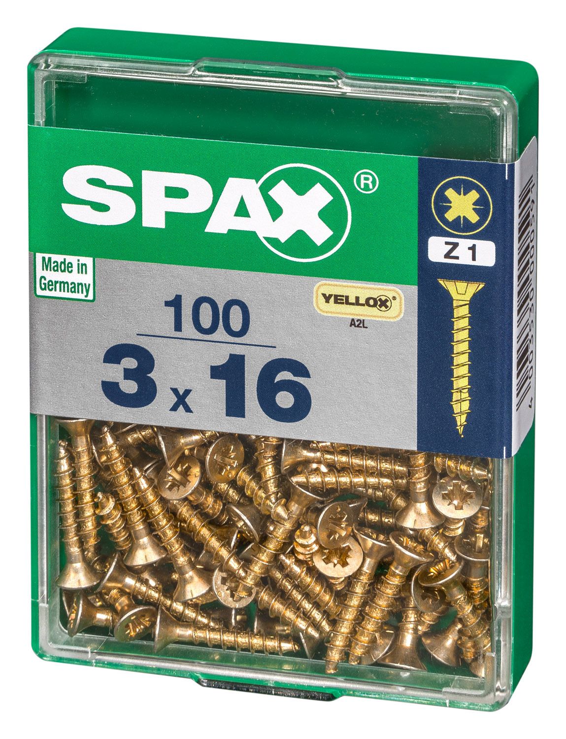 PLANA SPAX Z1 YELLOX M 100 UD.