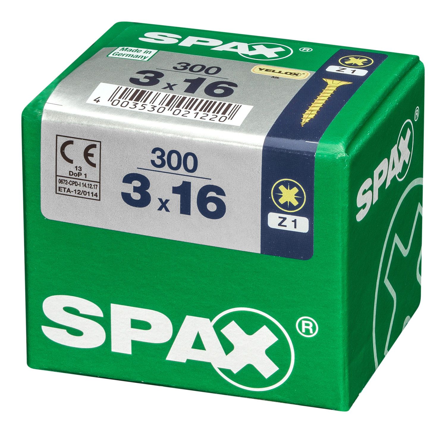 PLANA SPAX Z1 YELLOX L 300 UD.