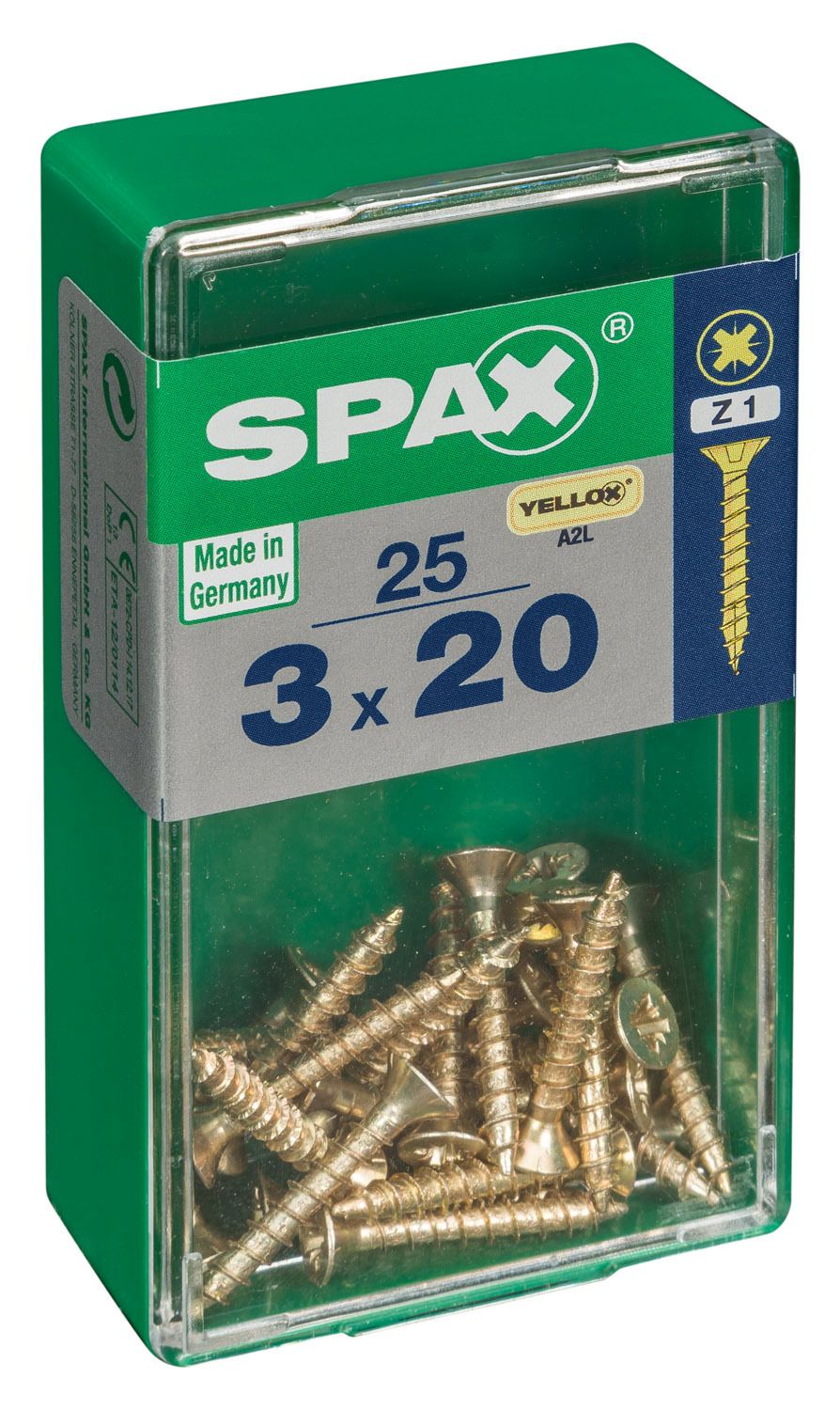 PLANA SPAX Z1 YELLOX S 25 UD.