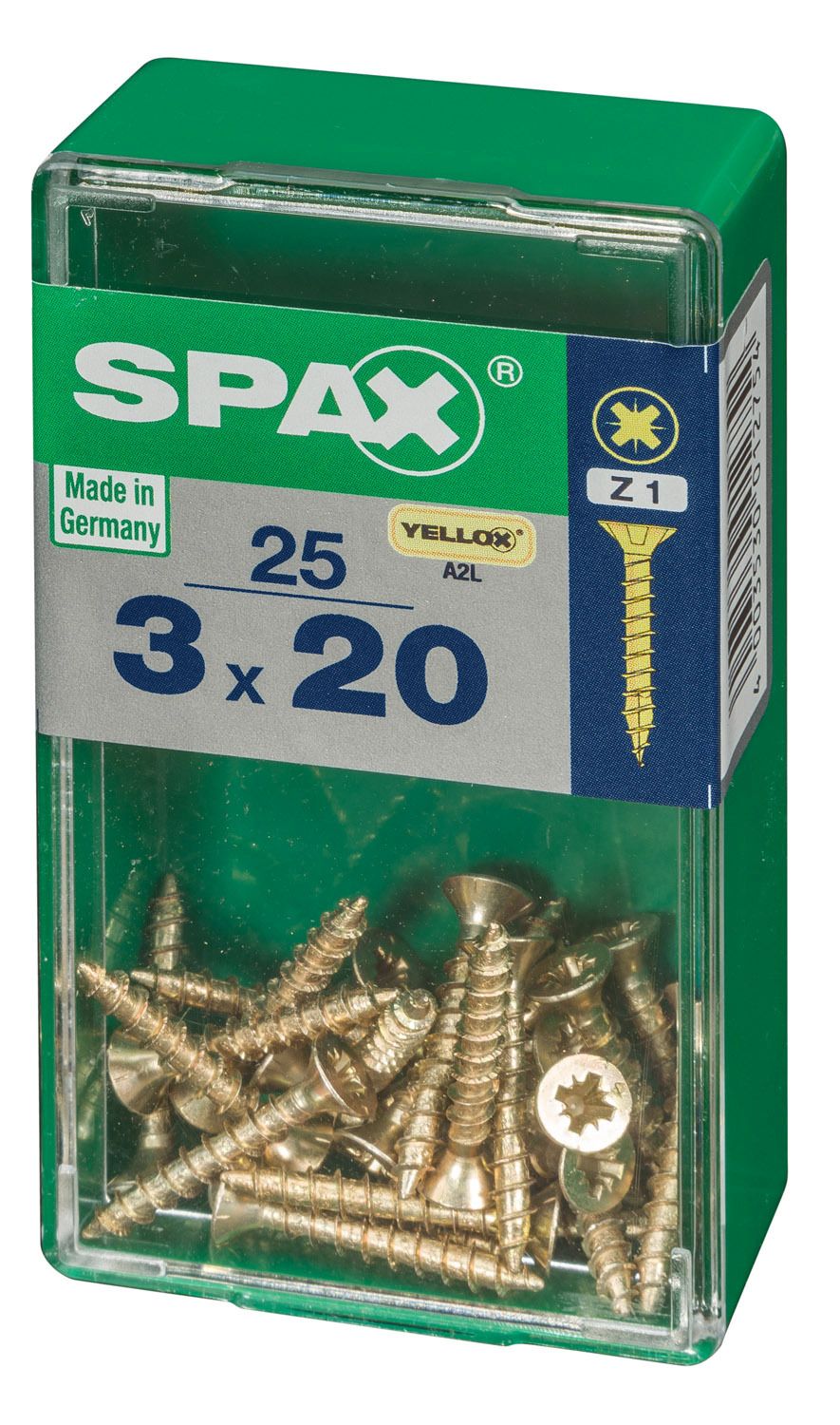 PLANA SPAX Z1 YELLOX S 25 UD.