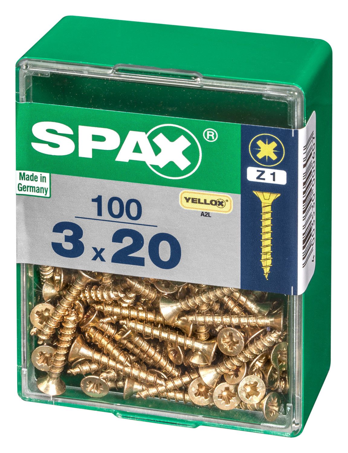 PLANA SPAX Z1 YELLOX M 100 UD.