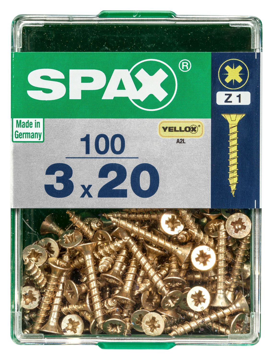 PLANA SPAX Z1 YELLOX M 100 UD.