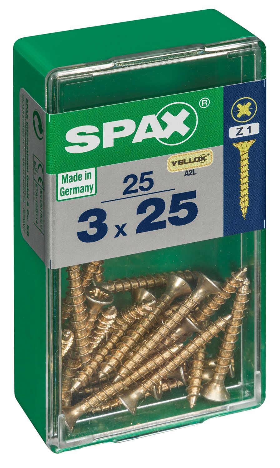 PLANA SPAX Z1 YELLOX S 25 UD.