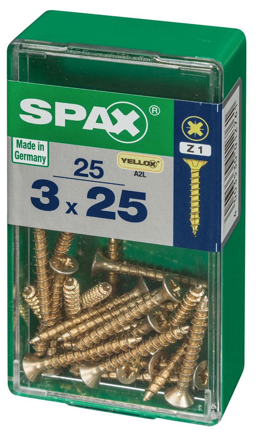 PLANA SPAX Z1 YELLOX S 25 UD.