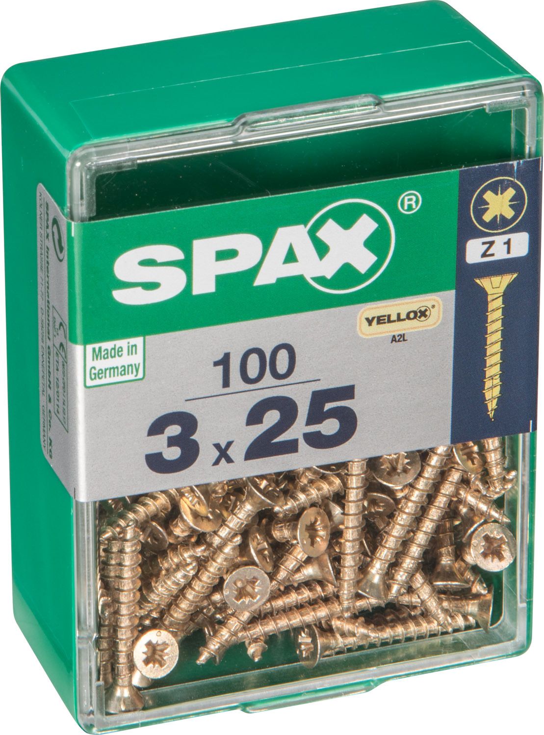 PLANA SPAX Z1 YELLOX M 100 UD.