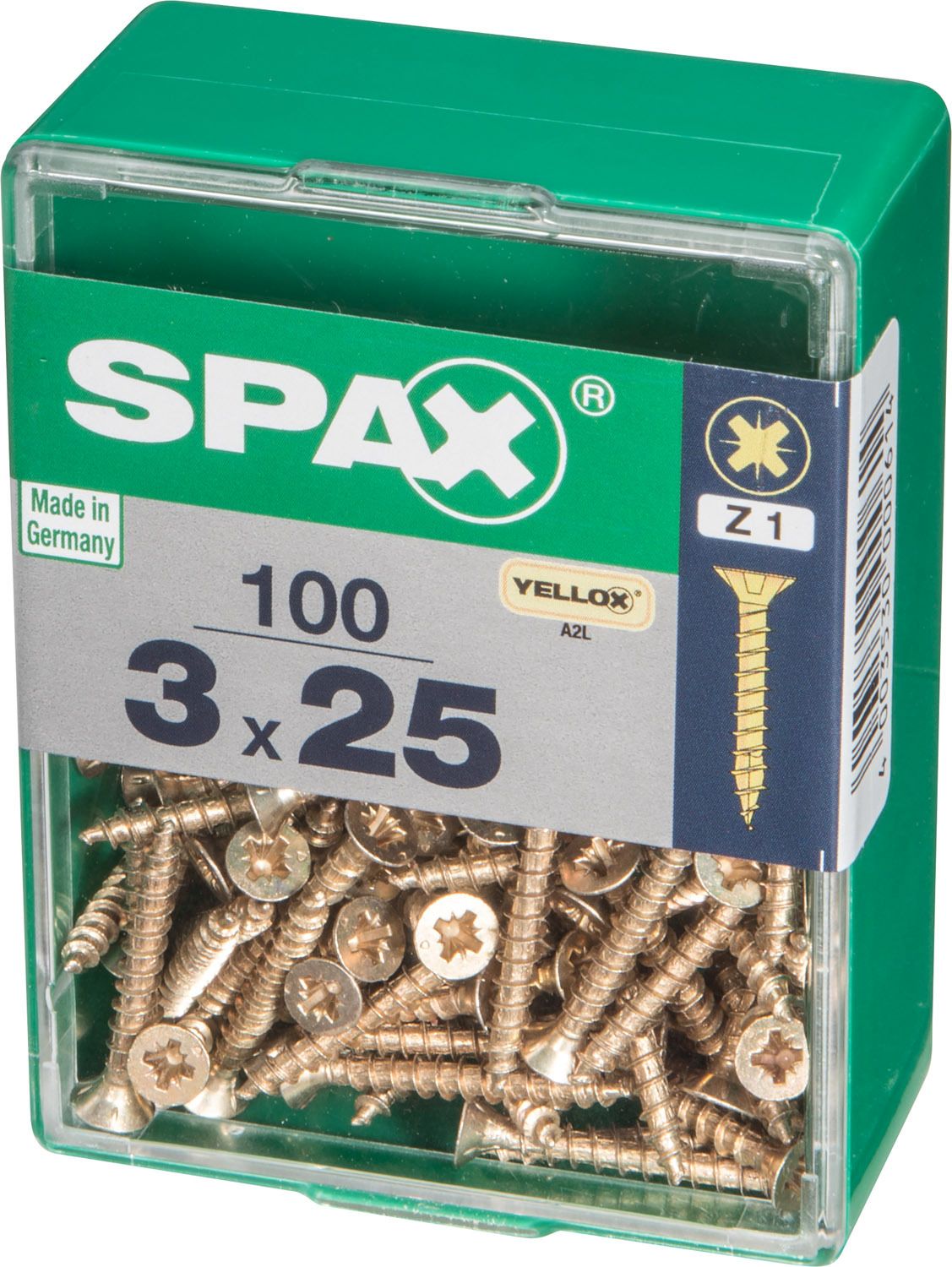 PLANA SPAX Z1 YELLOX M 100 UD.