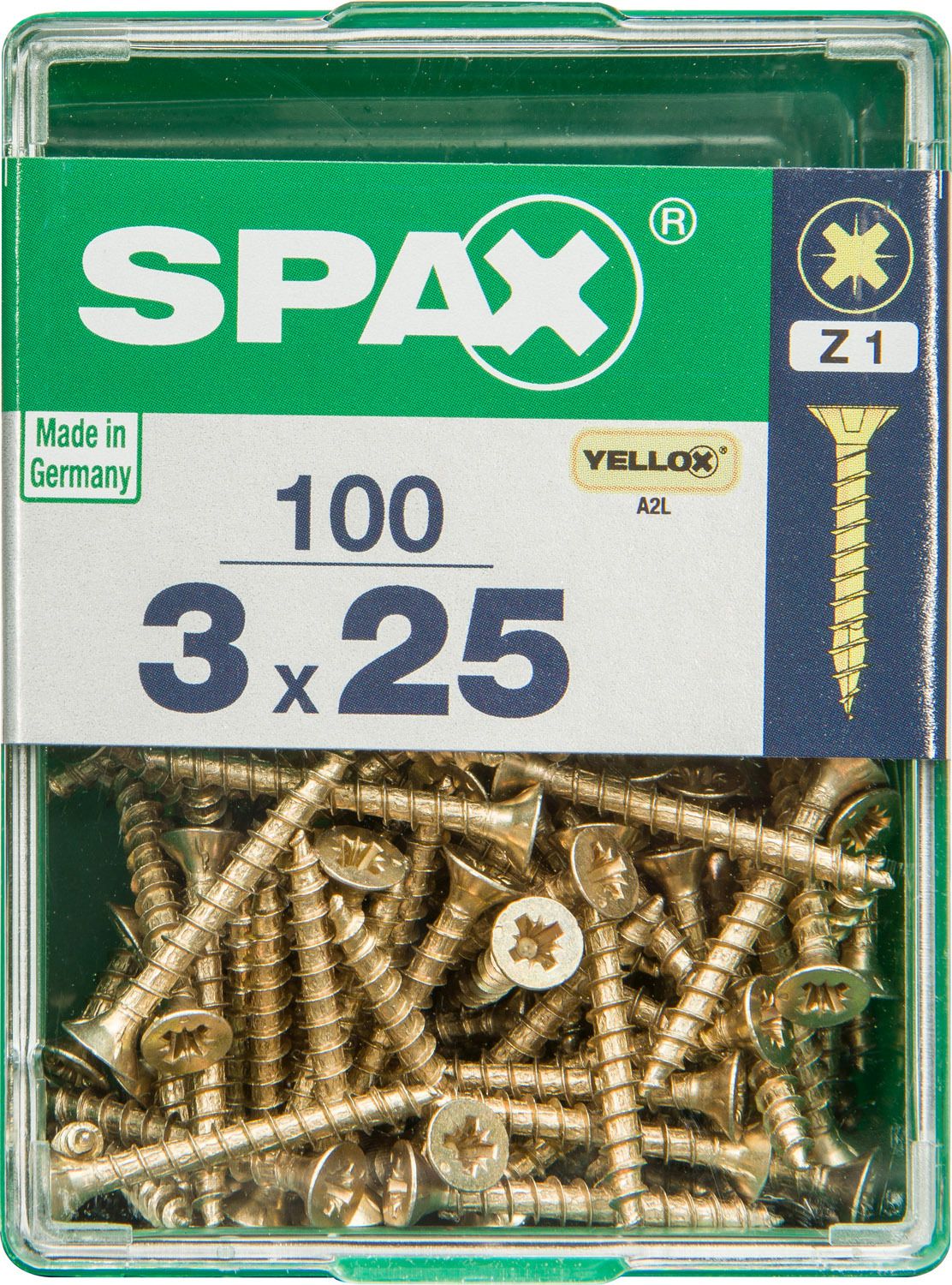 PLANA SPAX Z1 YELLOX M 100 UD.