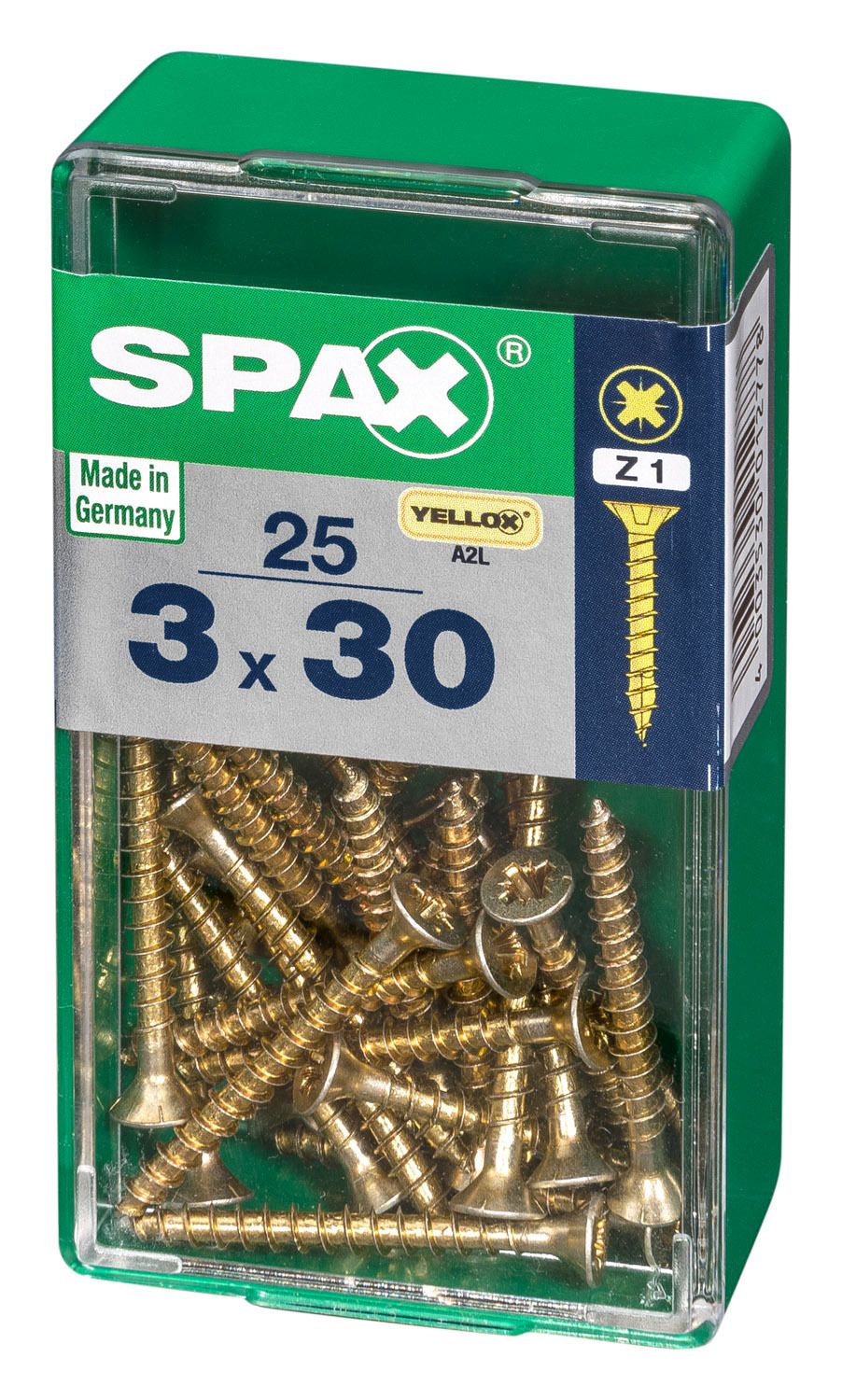 PLANA SPAX Z1 YELLOX S 25 UD.