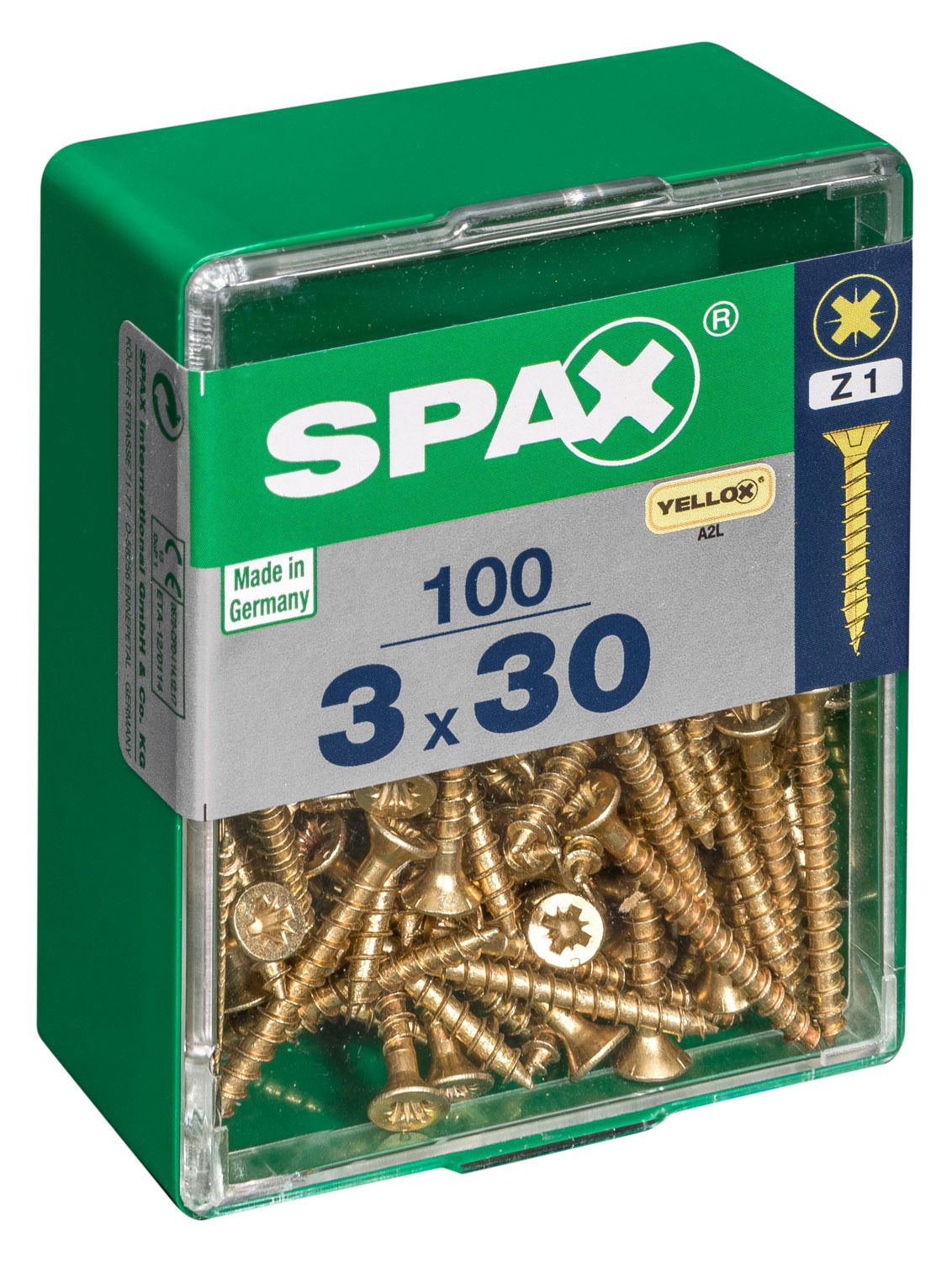 PLANA SPAX Z1 YELLOX M 100 UD.