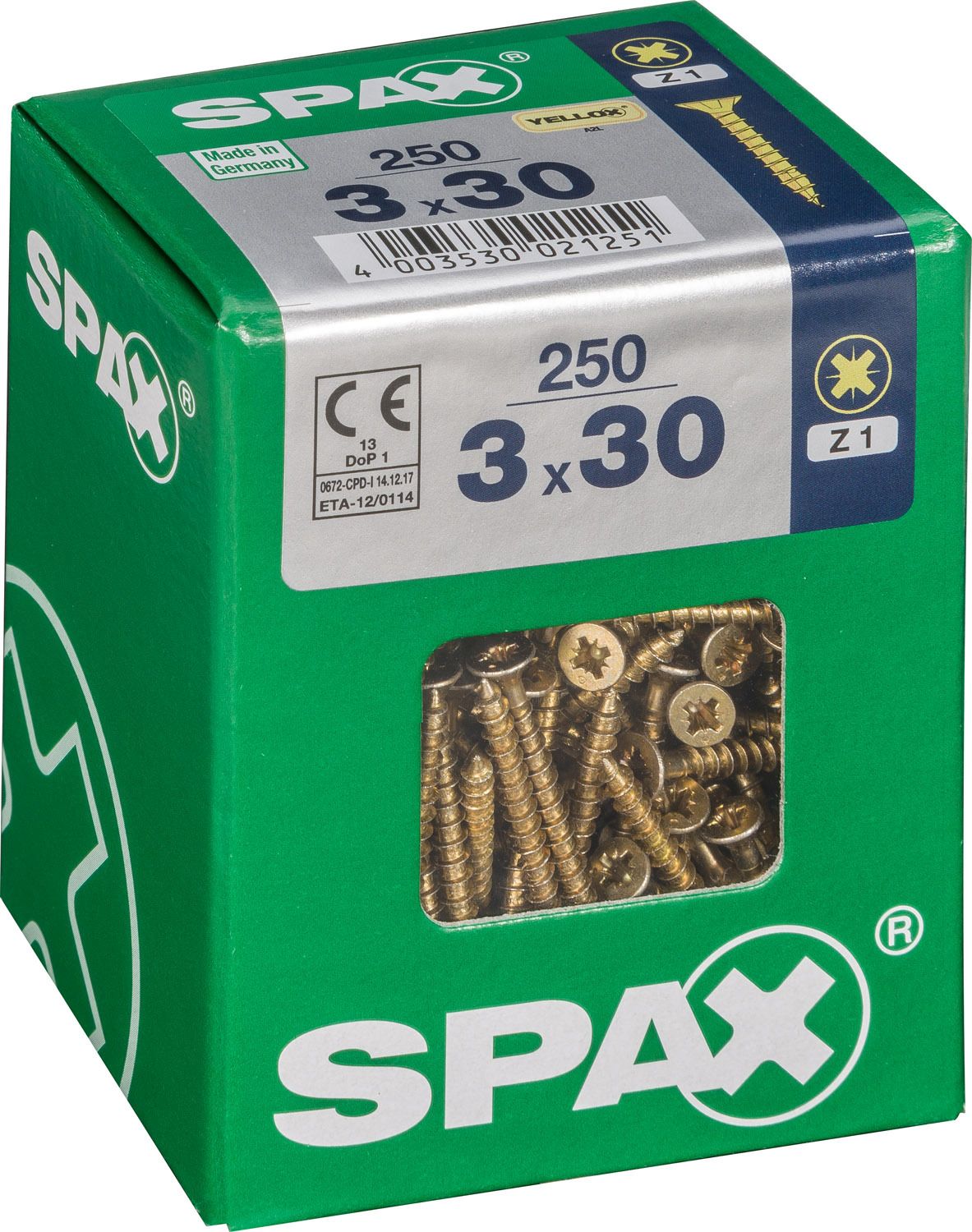 PLANA SPAX Z1 YELLOX L 250 UD.